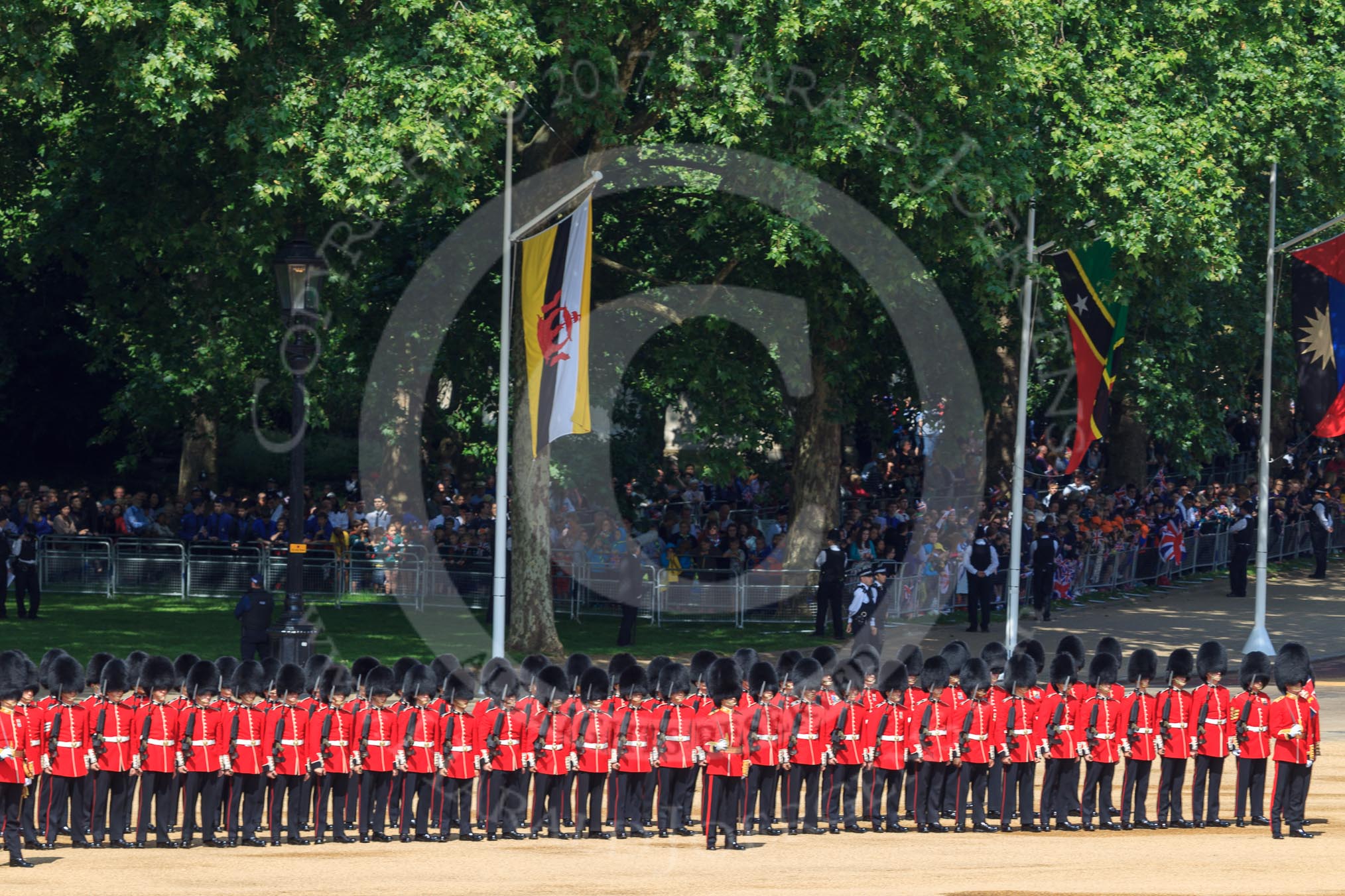 during Trooping the Colour {iptcyear4}, The Queen's Birthday Parade at Horse Guards Parade, Westminster, London, 9 June 2018, 10:44.