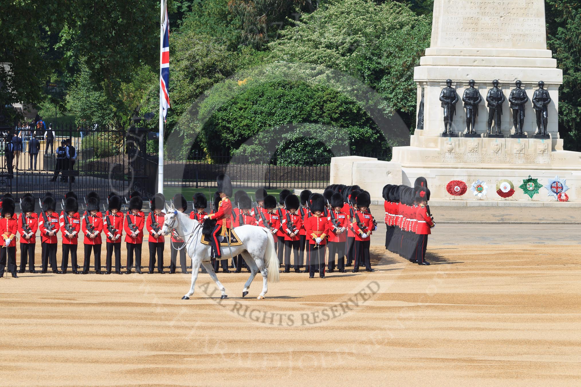 during Trooping the Colour {iptcyear4}, The Queen's Birthday Parade at Horse Guards Parade, Westminster, London, 9 June 2018, 10:46.