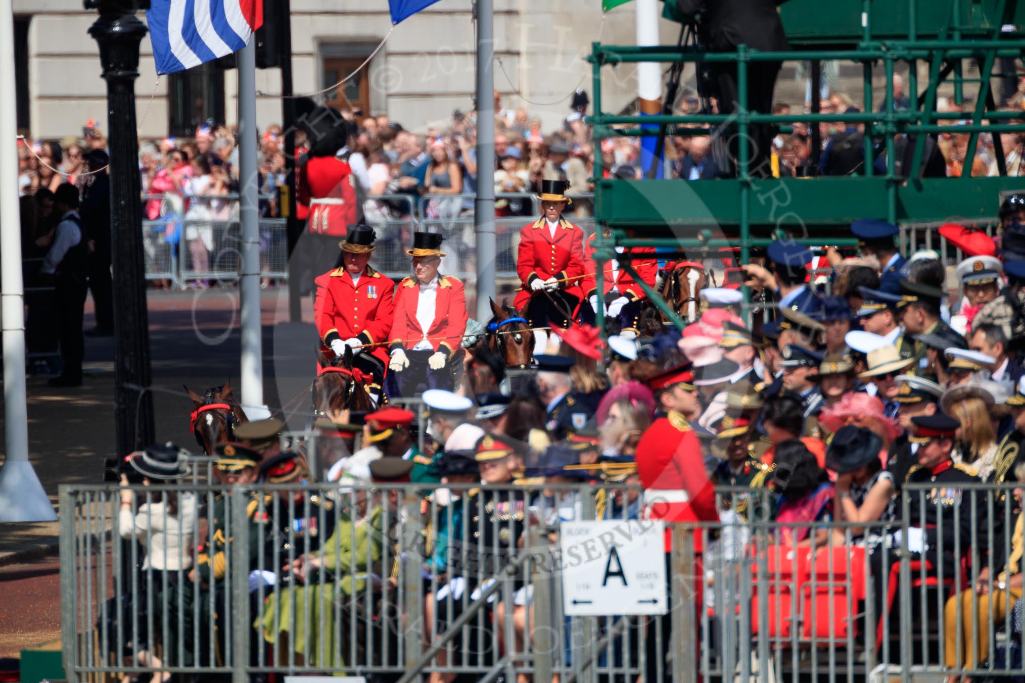 during Trooping the Colour {iptcyear4}, The Queen's Birthday Parade at Horse Guards Parade, Westminster, London, 9 June 2018, 10:48.