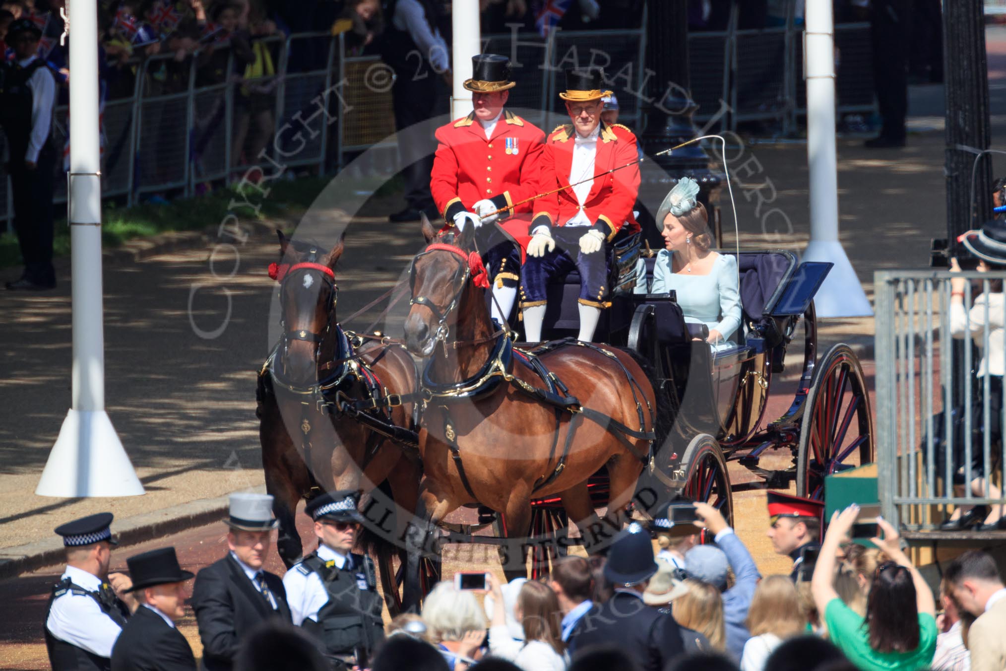 during Trooping the Colour {iptcyear4}, The Queen's Birthday Parade at Horse Guards Parade, Westminster, London, 9 June 2018, 10:48.