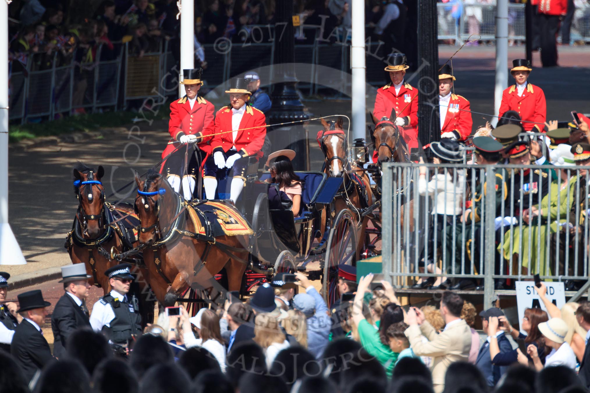 during Trooping the Colour {iptcyear4}, The Queen's Birthday Parade at Horse Guards Parade, Westminster, London, 9 June 2018, 10:48.