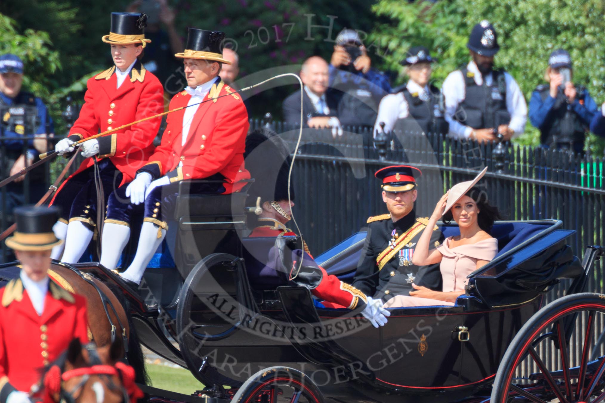 during Trooping the Colour {iptcyear4}, The Queen's Birthday Parade at Horse Guards Parade, Westminster, London, 9 June 2018, 10:49.