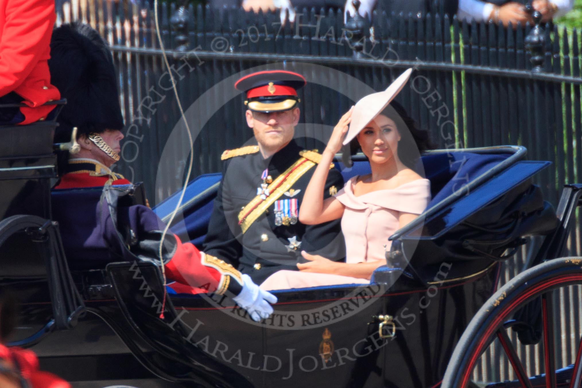 during Trooping the Colour {iptcyear4}, The Queen's Birthday Parade at Horse Guards Parade, Westminster, London, 9 June 2018, 10:49.