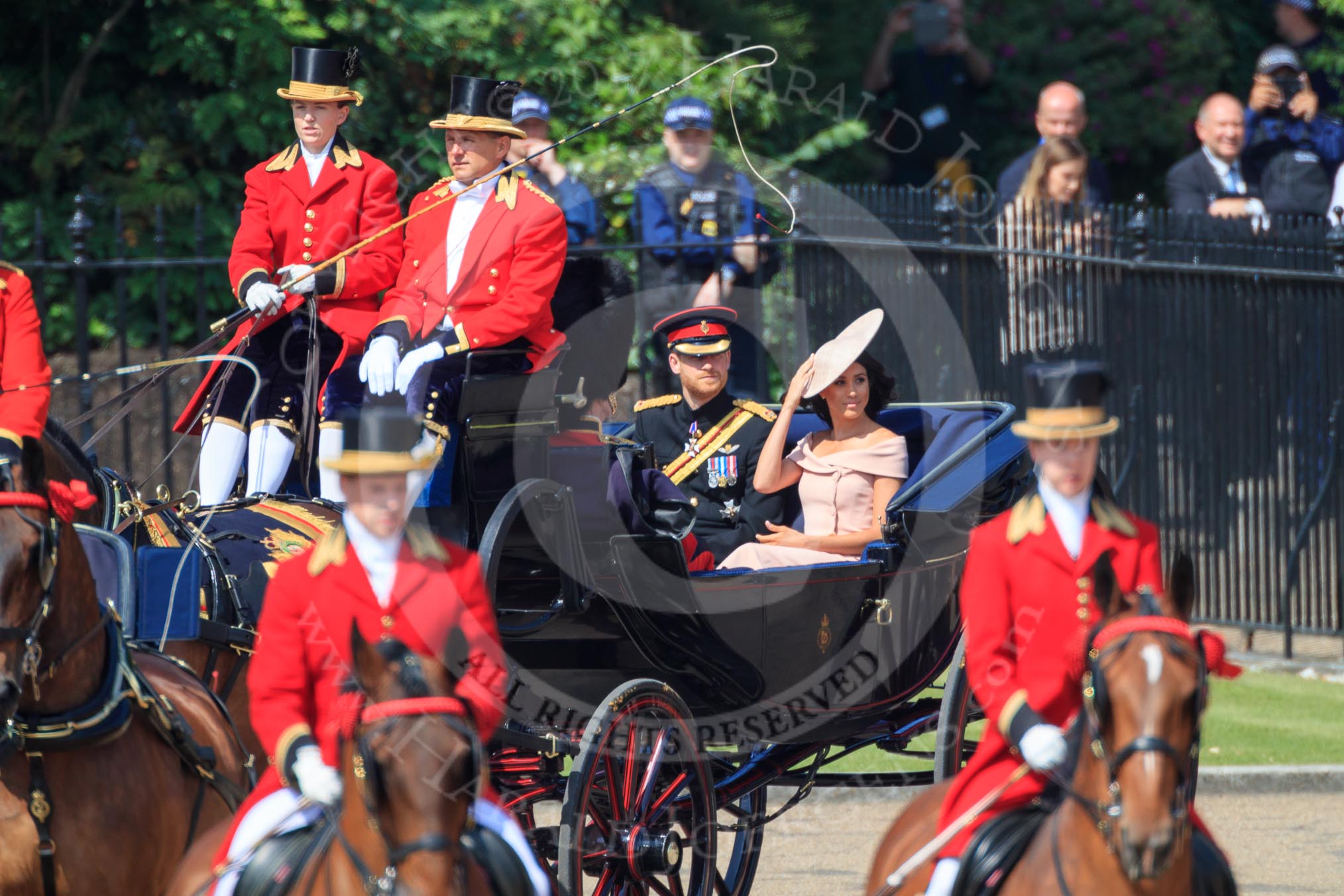 during Trooping the Colour {iptcyear4}, The Queen's Birthday Parade at Horse Guards Parade, Westminster, London, 9 June 2018, 10:49.
