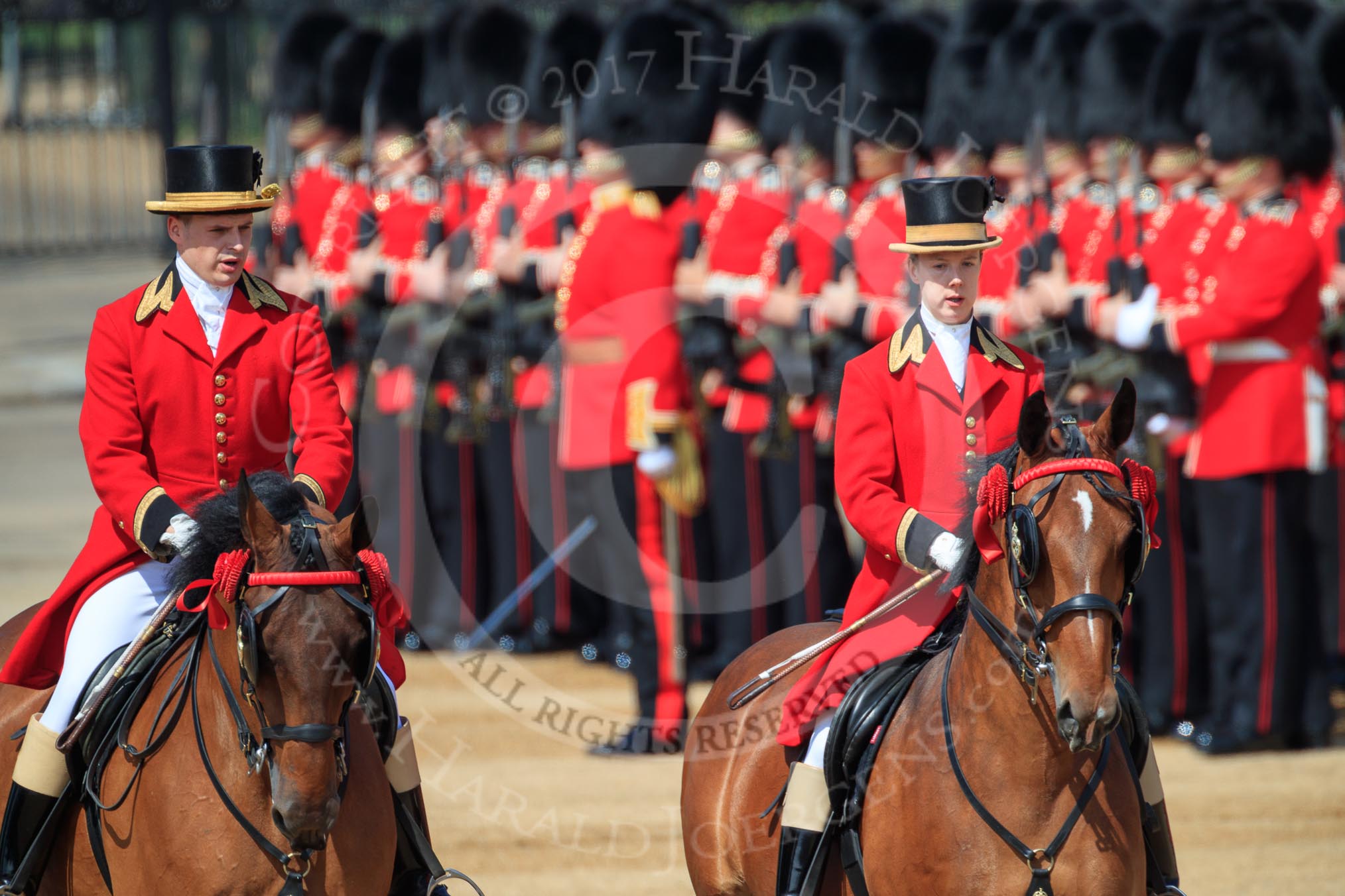 during Trooping the Colour {iptcyear4}, The Queen's Birthday Parade at Horse Guards Parade, Westminster, London, 9 June 2018, 10:49.