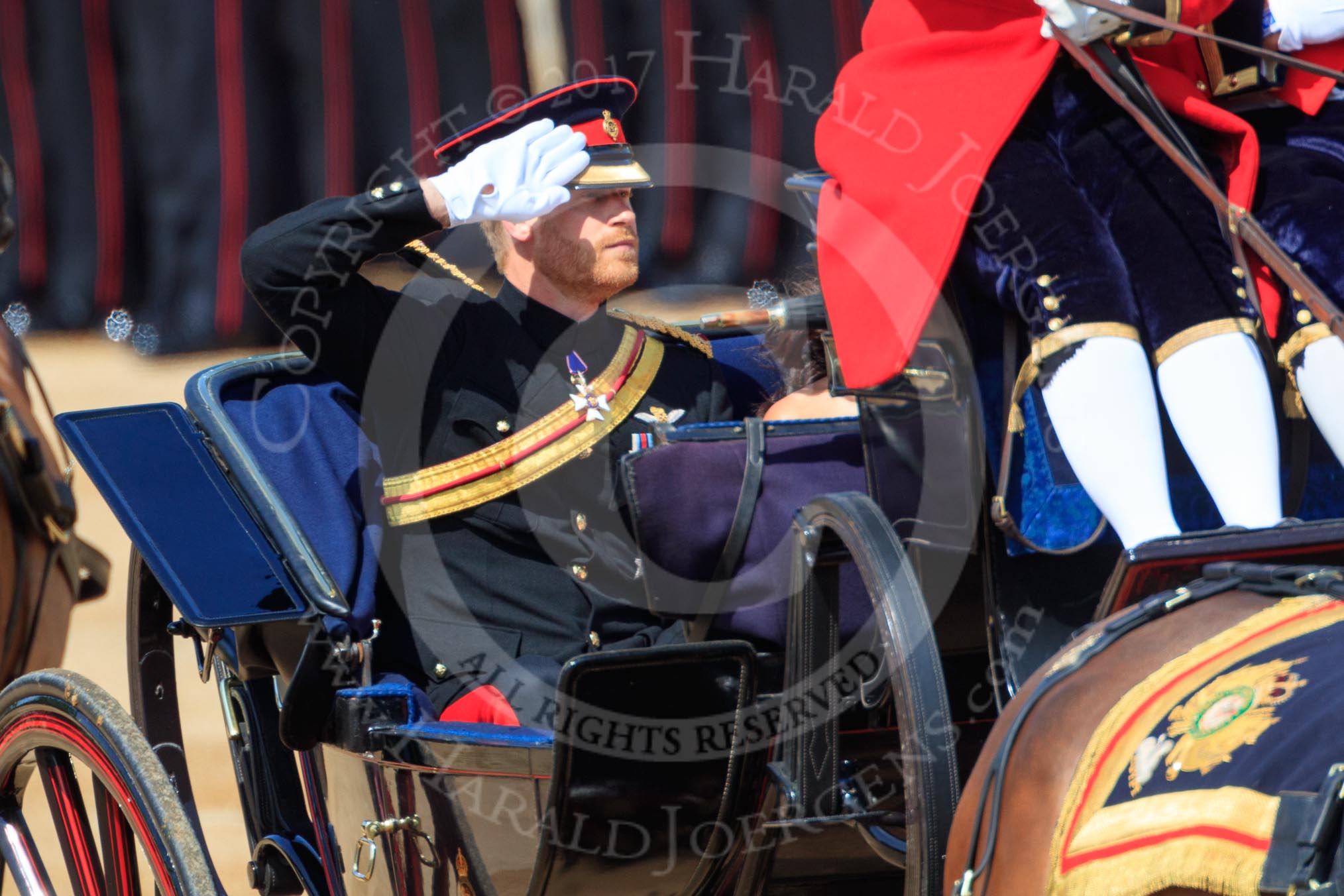 during Trooping the Colour {iptcyear4}, The Queen's Birthday Parade at Horse Guards Parade, Westminster, London, 9 June 2018, 10:49.