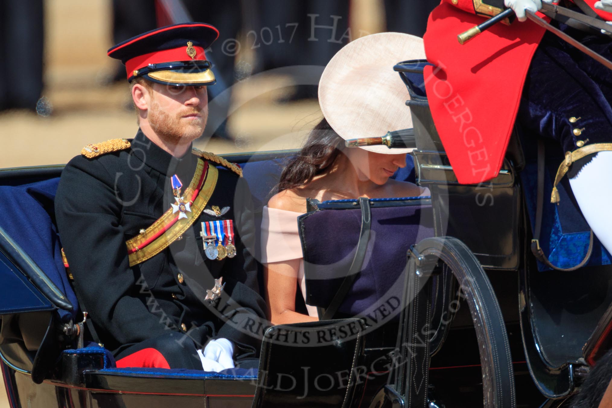 during Trooping the Colour {iptcyear4}, The Queen's Birthday Parade at Horse Guards Parade, Westminster, London, 9 June 2018, 10:49.