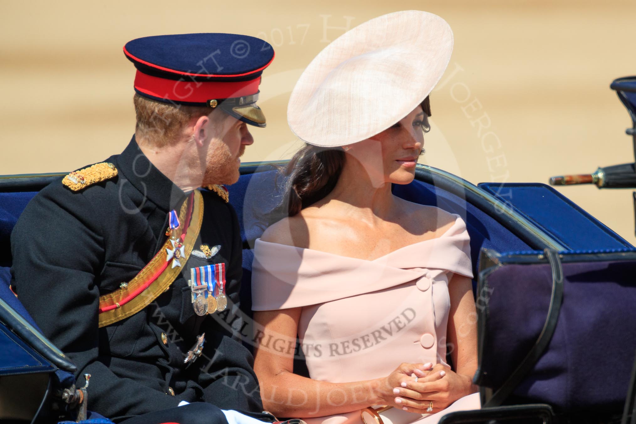during Trooping the Colour {iptcyear4}, The Queen's Birthday Parade at Horse Guards Parade, Westminster, London, 9 June 2018, 10:50.