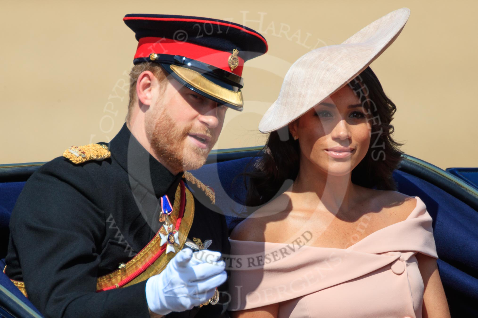 during Trooping the Colour {iptcyear4}, The Queen's Birthday Parade at Horse Guards Parade, Westminster, London, 9 June 2018, 10:50.