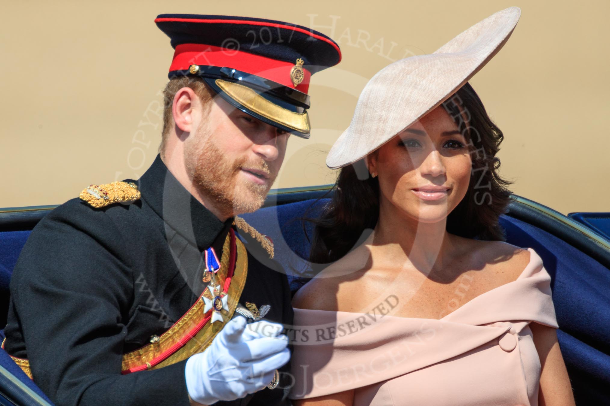 during Trooping the Colour {iptcyear4}, The Queen's Birthday Parade at Horse Guards Parade, Westminster, London, 9 June 2018, 10:50.