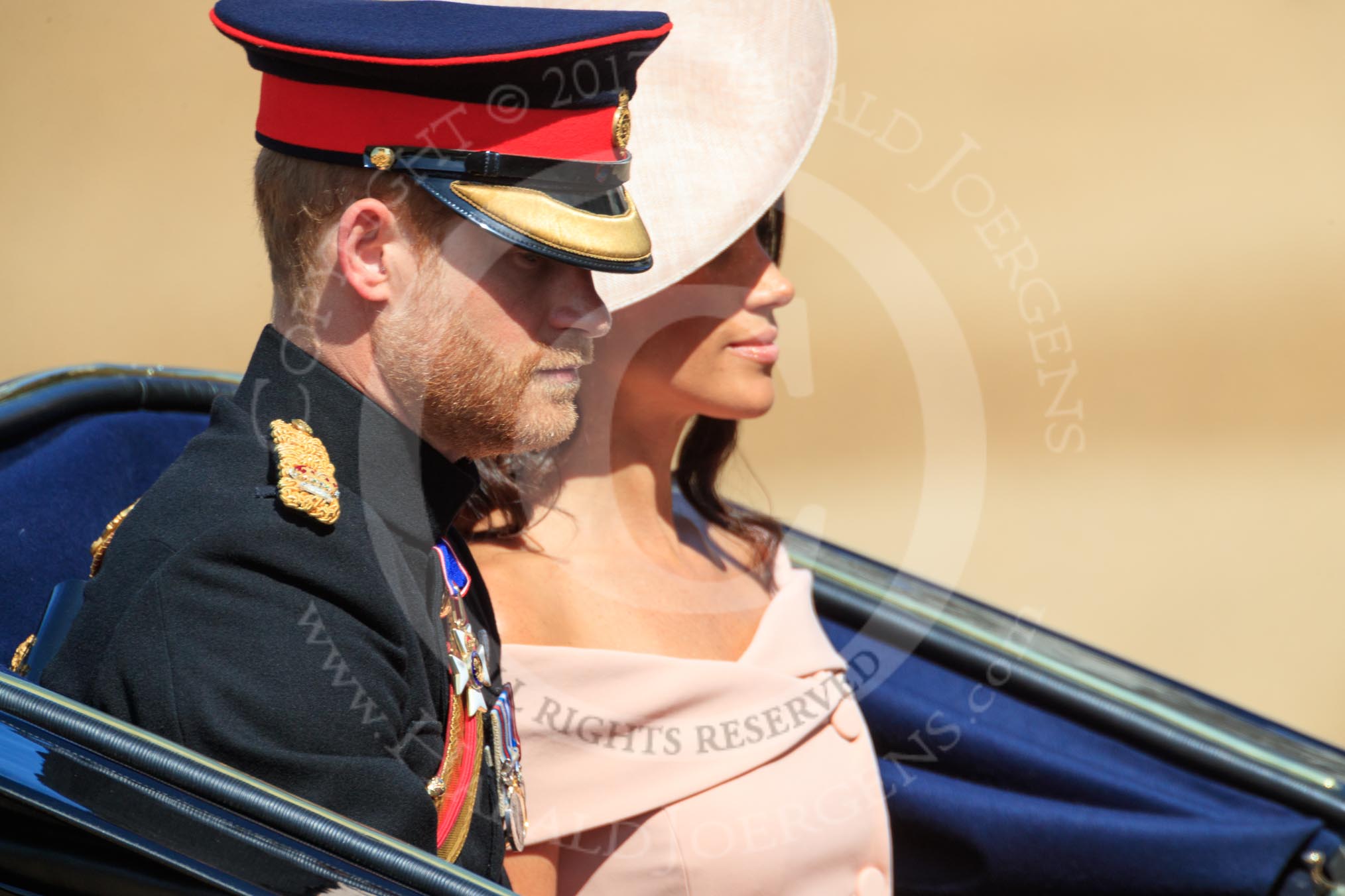 during Trooping the Colour {iptcyear4}, The Queen's Birthday Parade at Horse Guards Parade, Westminster, London, 9 June 2018, 10:50.