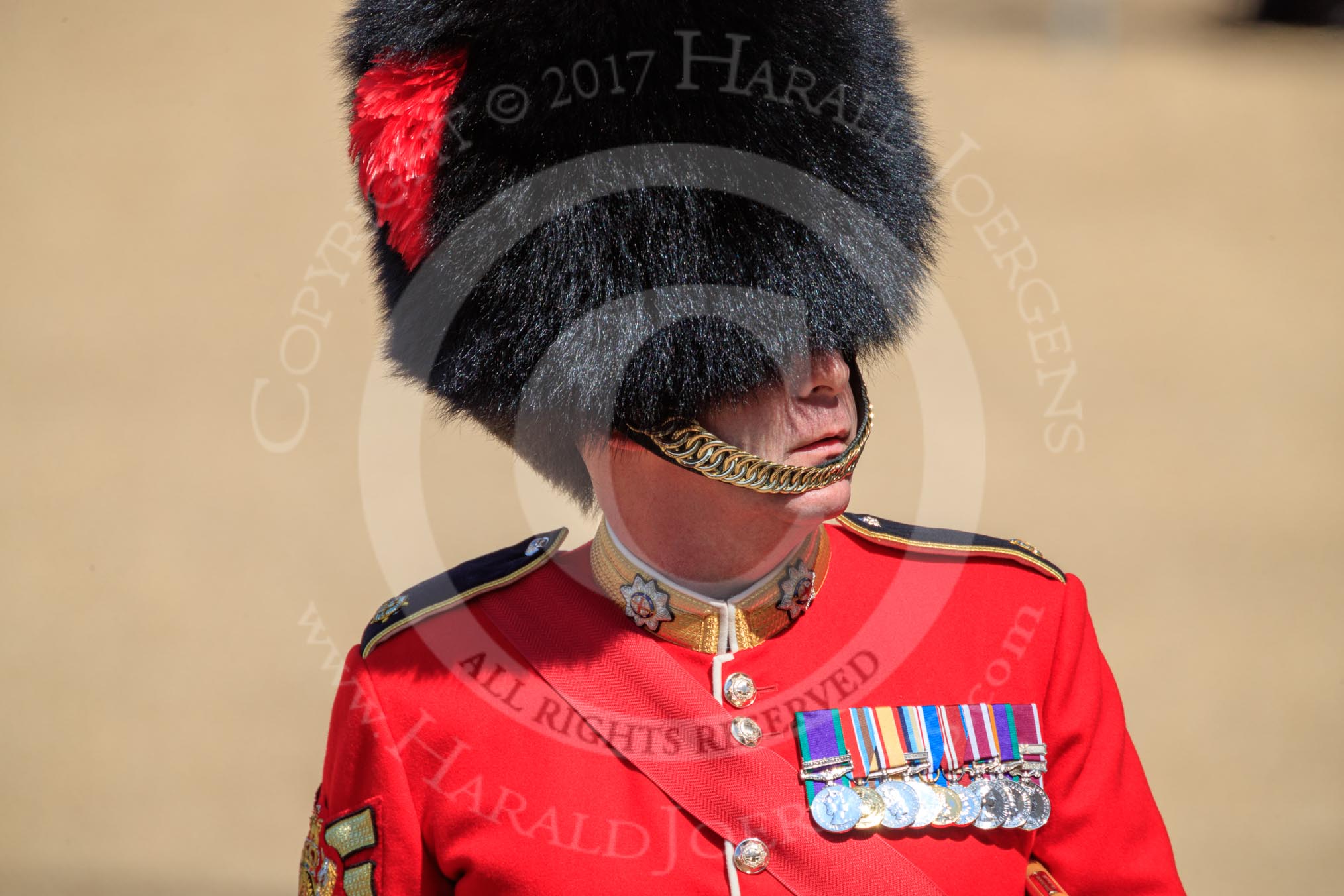 during Trooping the Colour {iptcyear4}, The Queen's Birthday Parade at Horse Guards Parade, Westminster, London, 9 June 2018, 10:51.