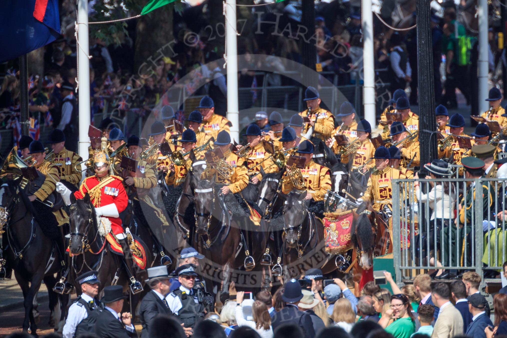 during Trooping the Colour {iptcyear4}, The Queen's Birthday Parade at Horse Guards Parade, Westminster, London, 9 June 2018, 10:55.