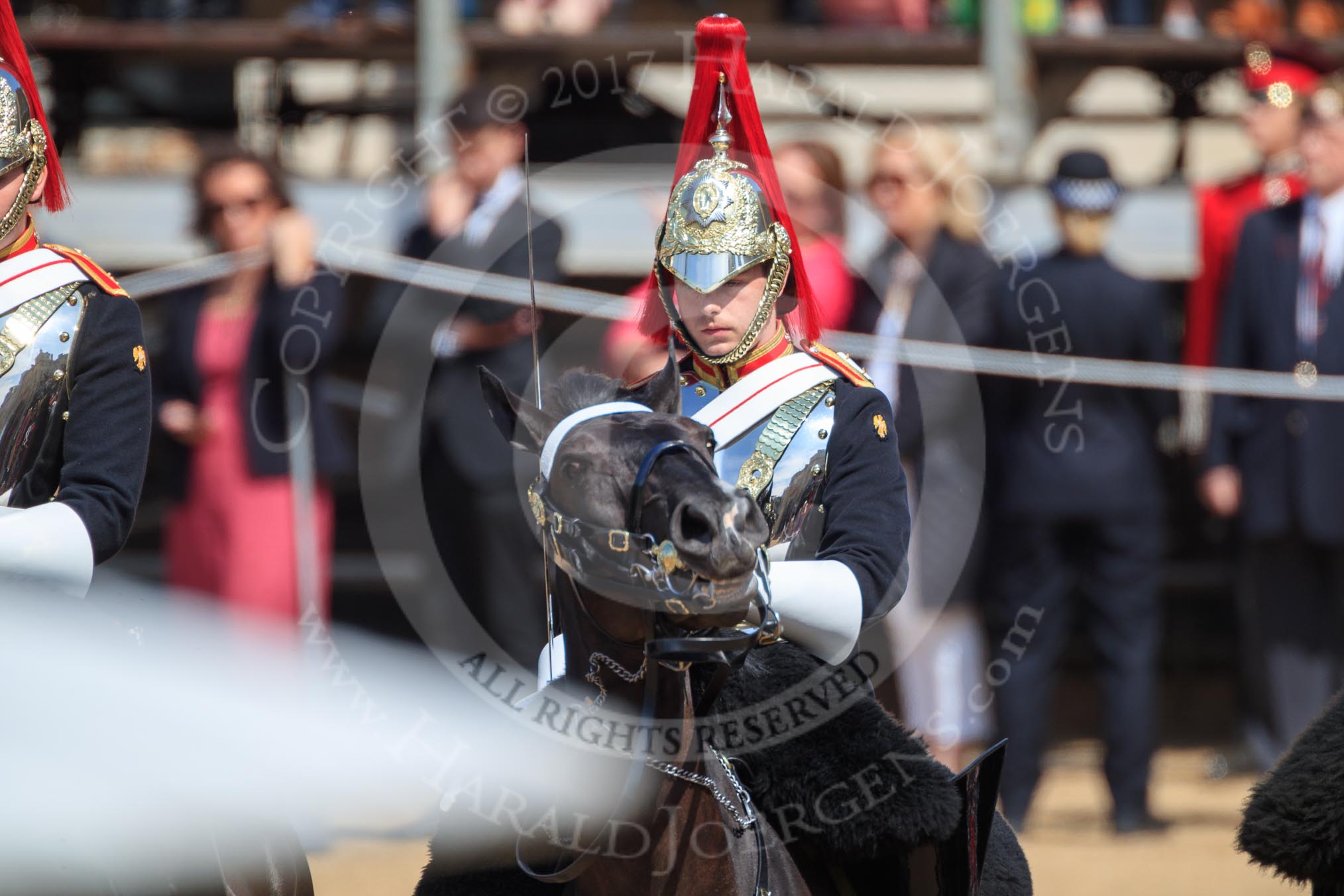 during Trooping the Colour {iptcyear4}, The Queen's Birthday Parade at Horse Guards Parade, Westminster, London, 9 June 2018, 10:55.