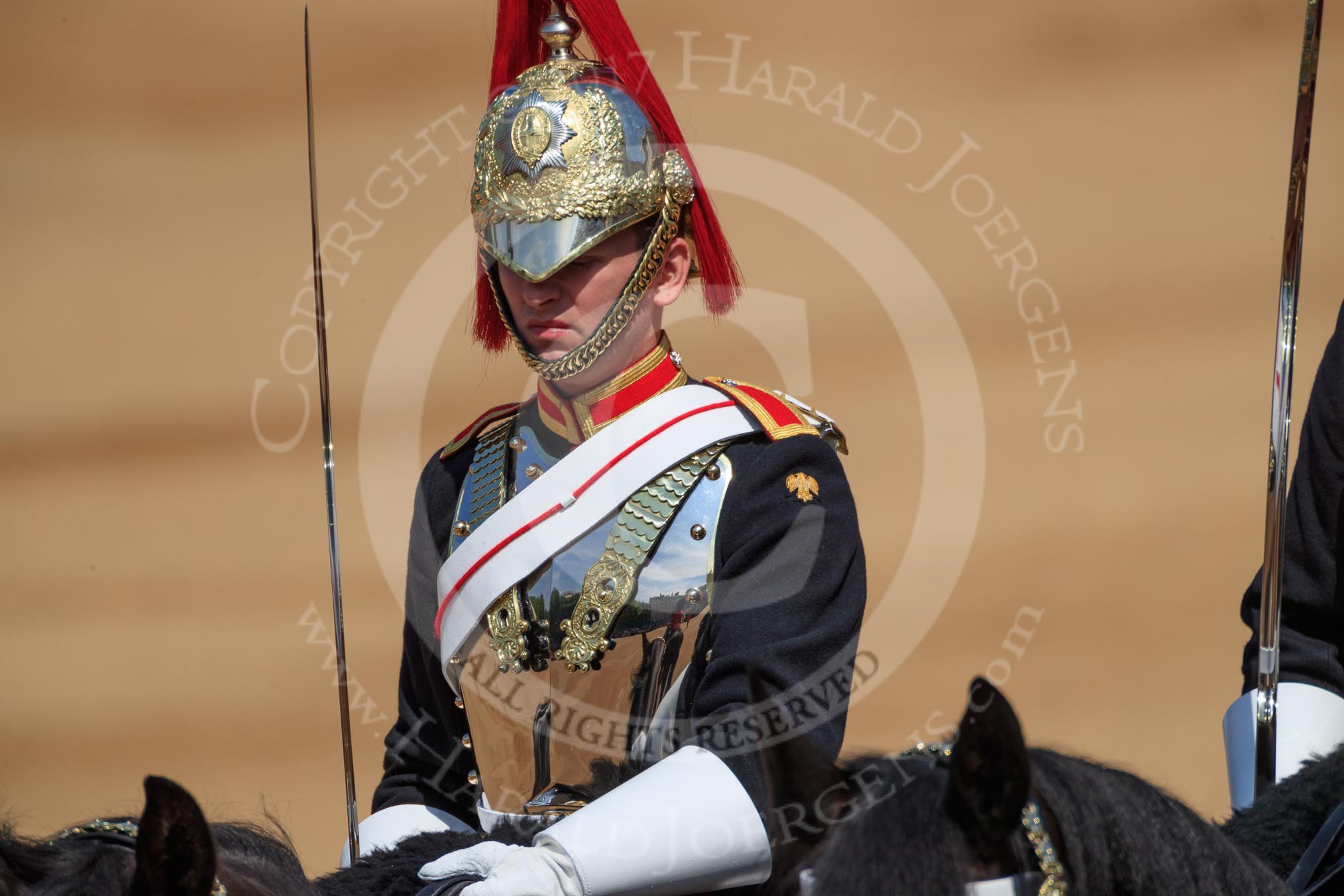 during Trooping the Colour {iptcyear4}, The Queen's Birthday Parade at Horse Guards Parade, Westminster, London, 9 June 2018, 10:56.