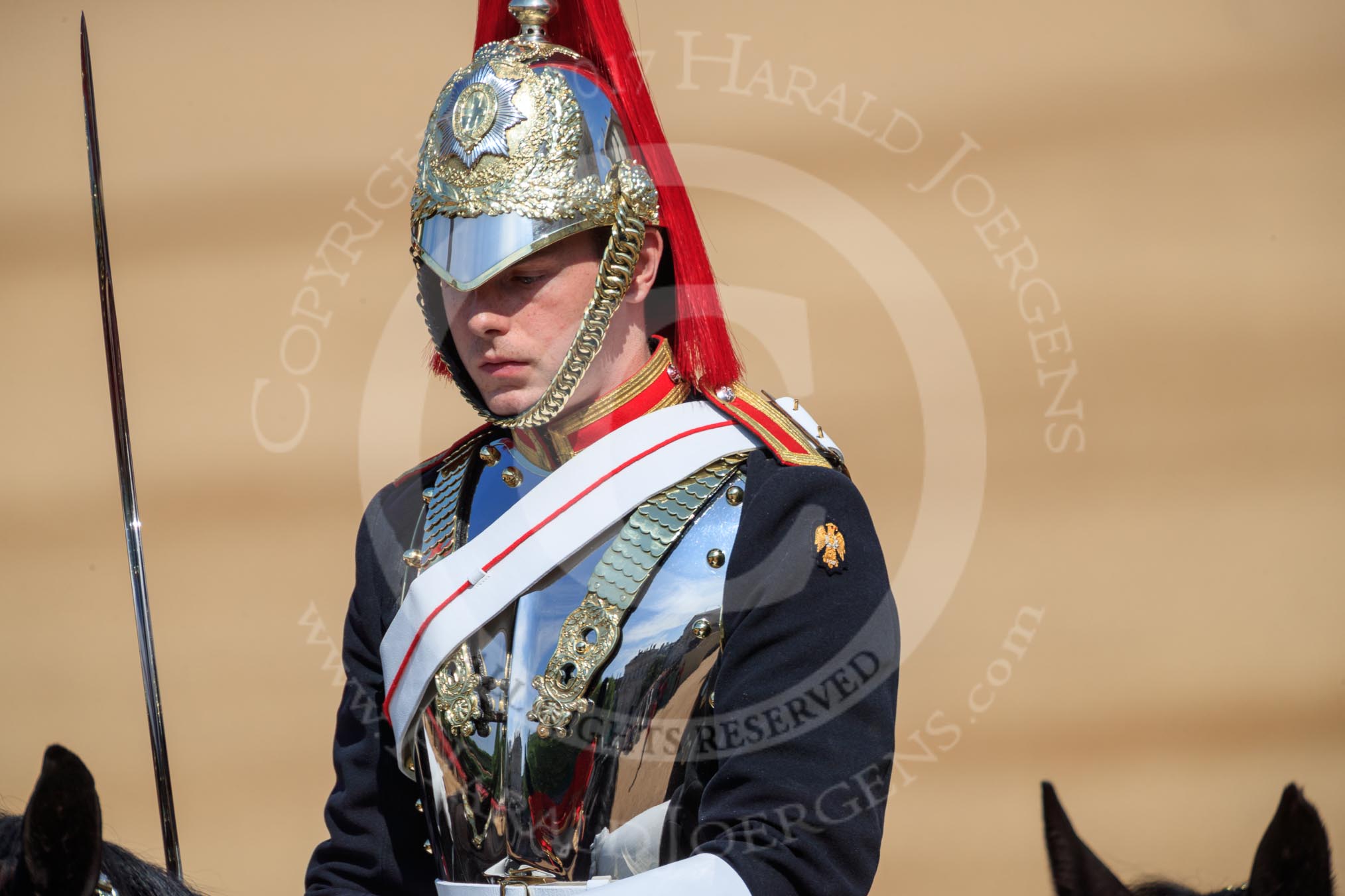 during Trooping the Colour {iptcyear4}, The Queen's Birthday Parade at Horse Guards Parade, Westminster, London, 9 June 2018, 10:56.