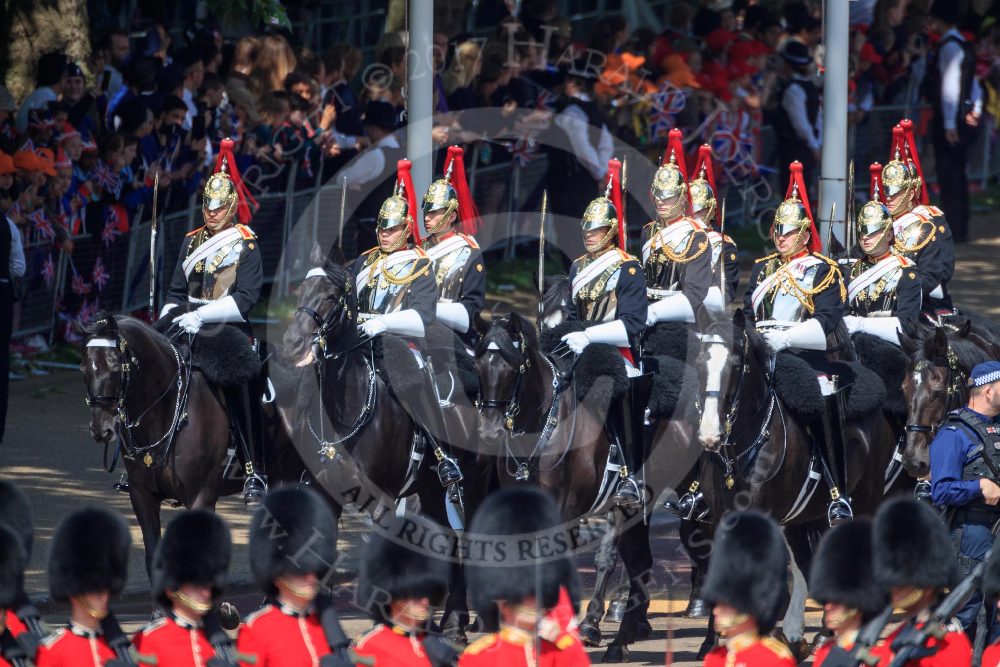 during Trooping the Colour {iptcyear4}, The Queen's Birthday Parade at Horse Guards Parade, Westminster, London, 9 June 2018, 10:56.