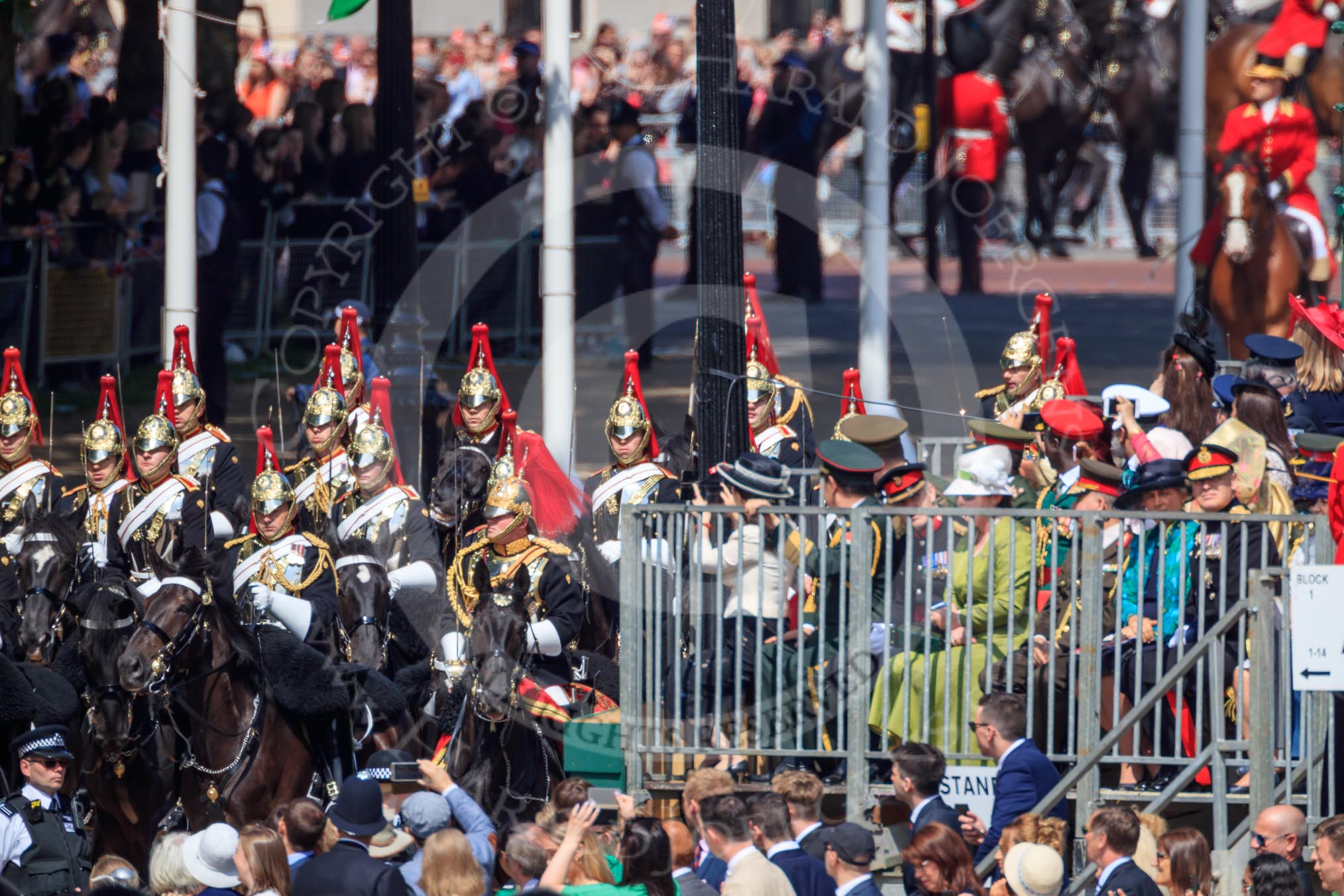 during Trooping the Colour {iptcyear4}, The Queen's Birthday Parade at Horse Guards Parade, Westminster, London, 9 June 2018, 10:57.