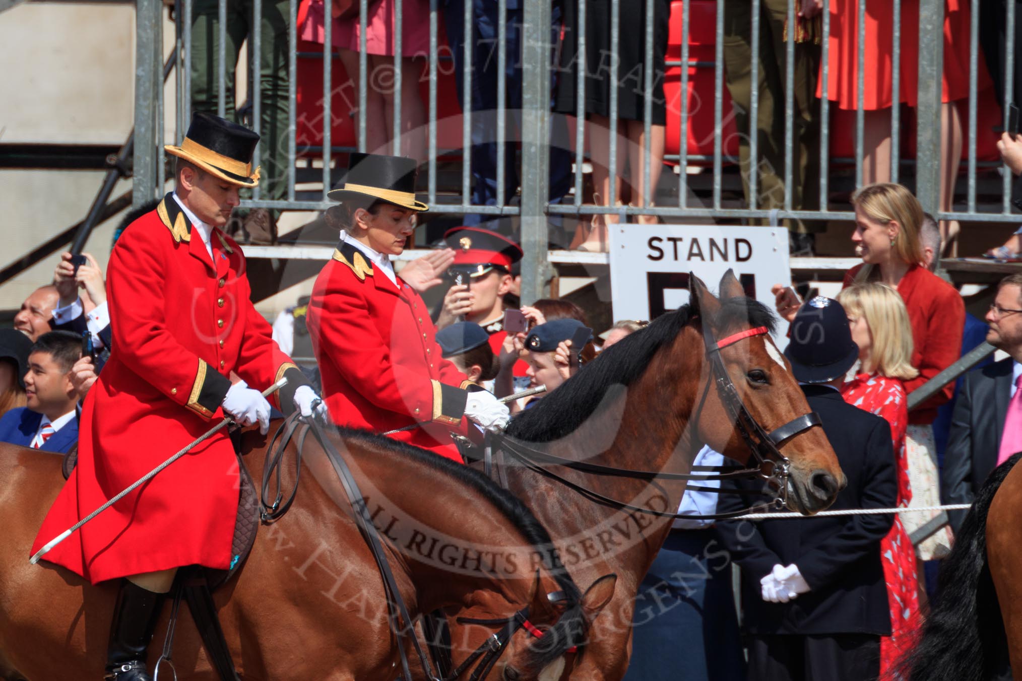 during Trooping the Colour {iptcyear4}, The Queen's Birthday Parade at Horse Guards Parade, Westminster, London, 9 June 2018, 10:59.