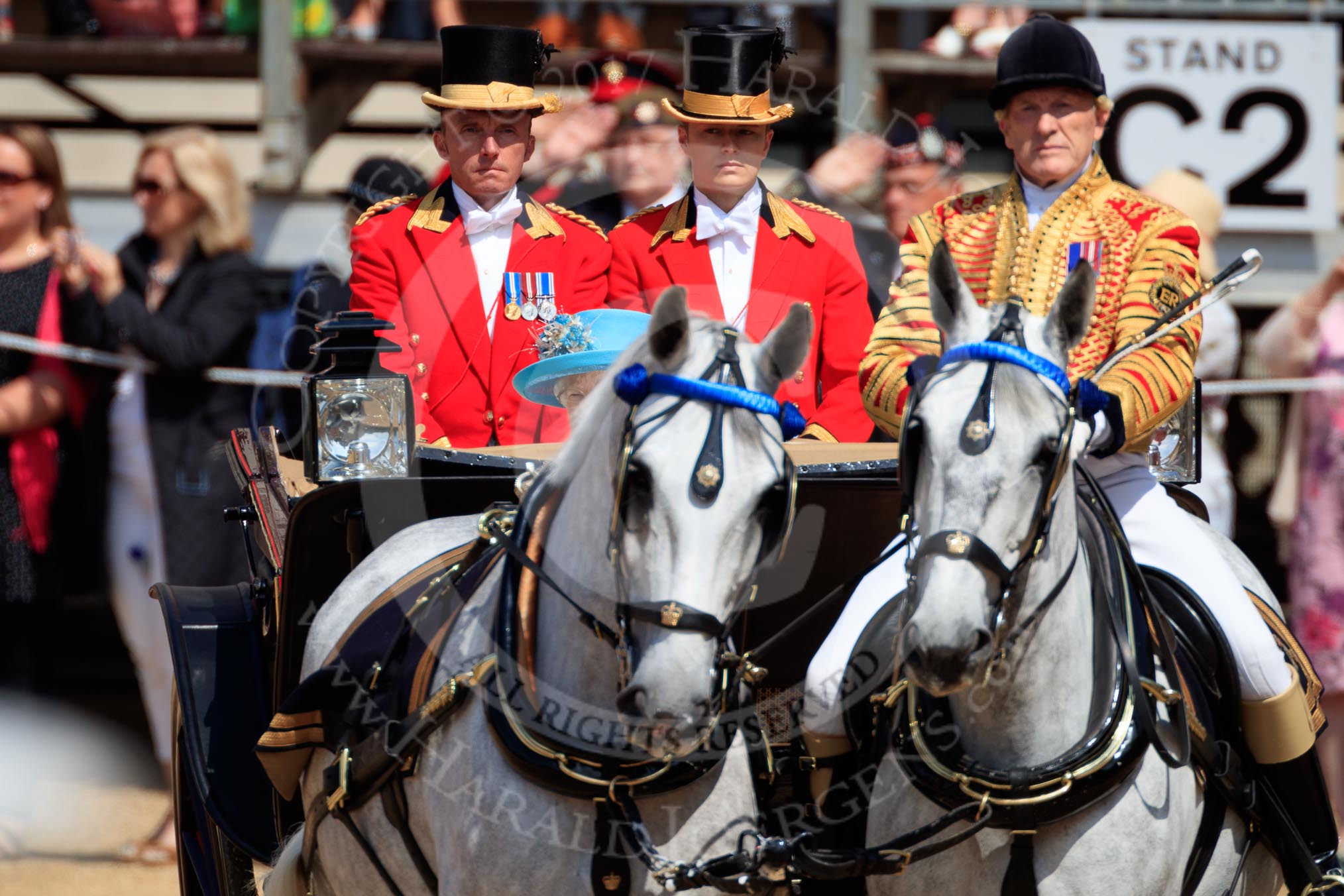 during Trooping the Colour {iptcyear4}, The Queen's Birthday Parade at Horse Guards Parade, Westminster, London, 9 June 2018, 10:59.