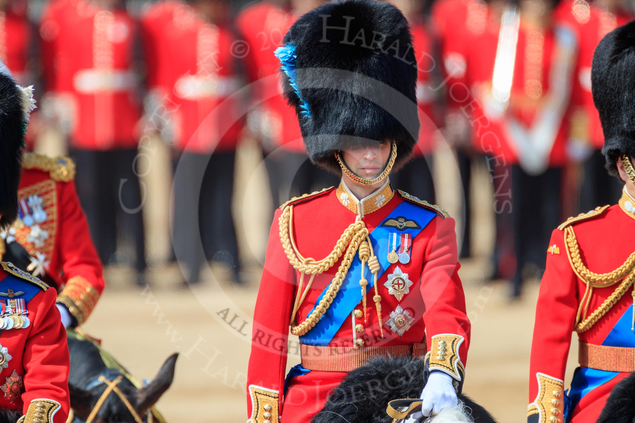 during Trooping the Colour {iptcyear4}, The Queen's Birthday Parade at Horse Guards Parade, Westminster, London, 9 June 2018, 11:05.