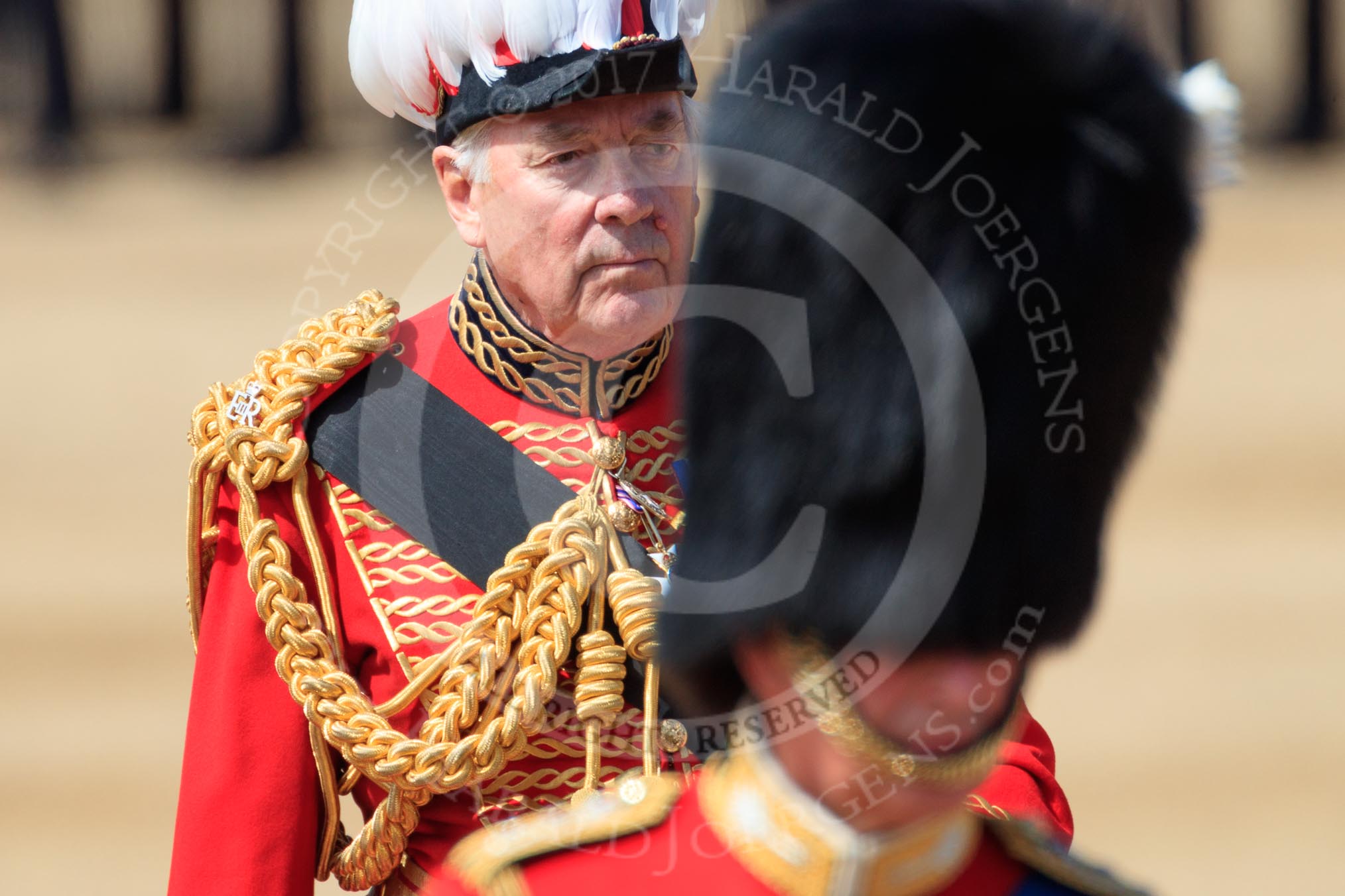 during Trooping the Colour {iptcyear4}, The Queen's Birthday Parade at Horse Guards Parade, Westminster, London, 9 June 2018, 11:05.