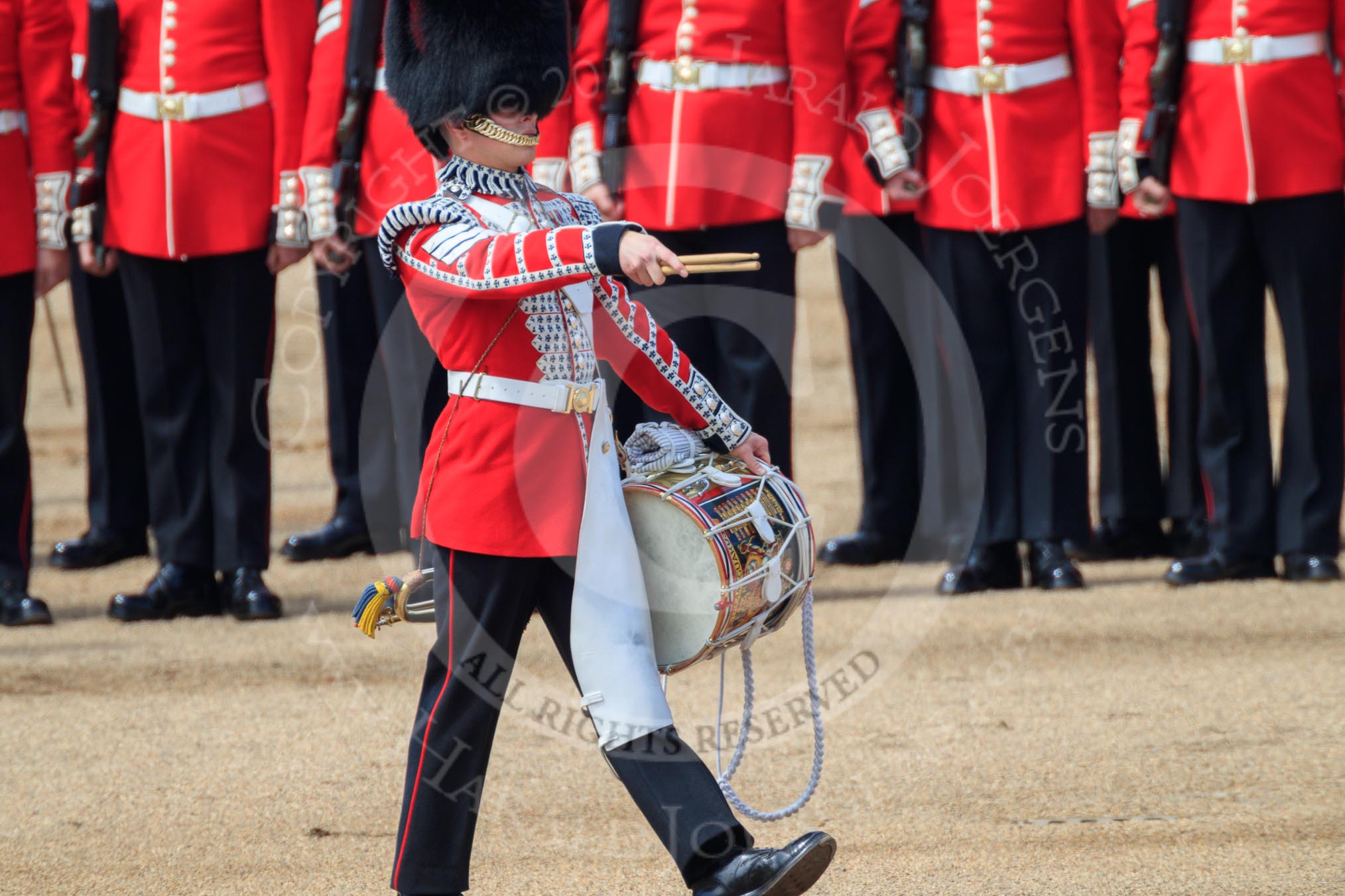 during Trooping the Colour {iptcyear4}, The Queen's Birthday Parade at Horse Guards Parade, Westminster, London, 9 June 2018, 11:15.