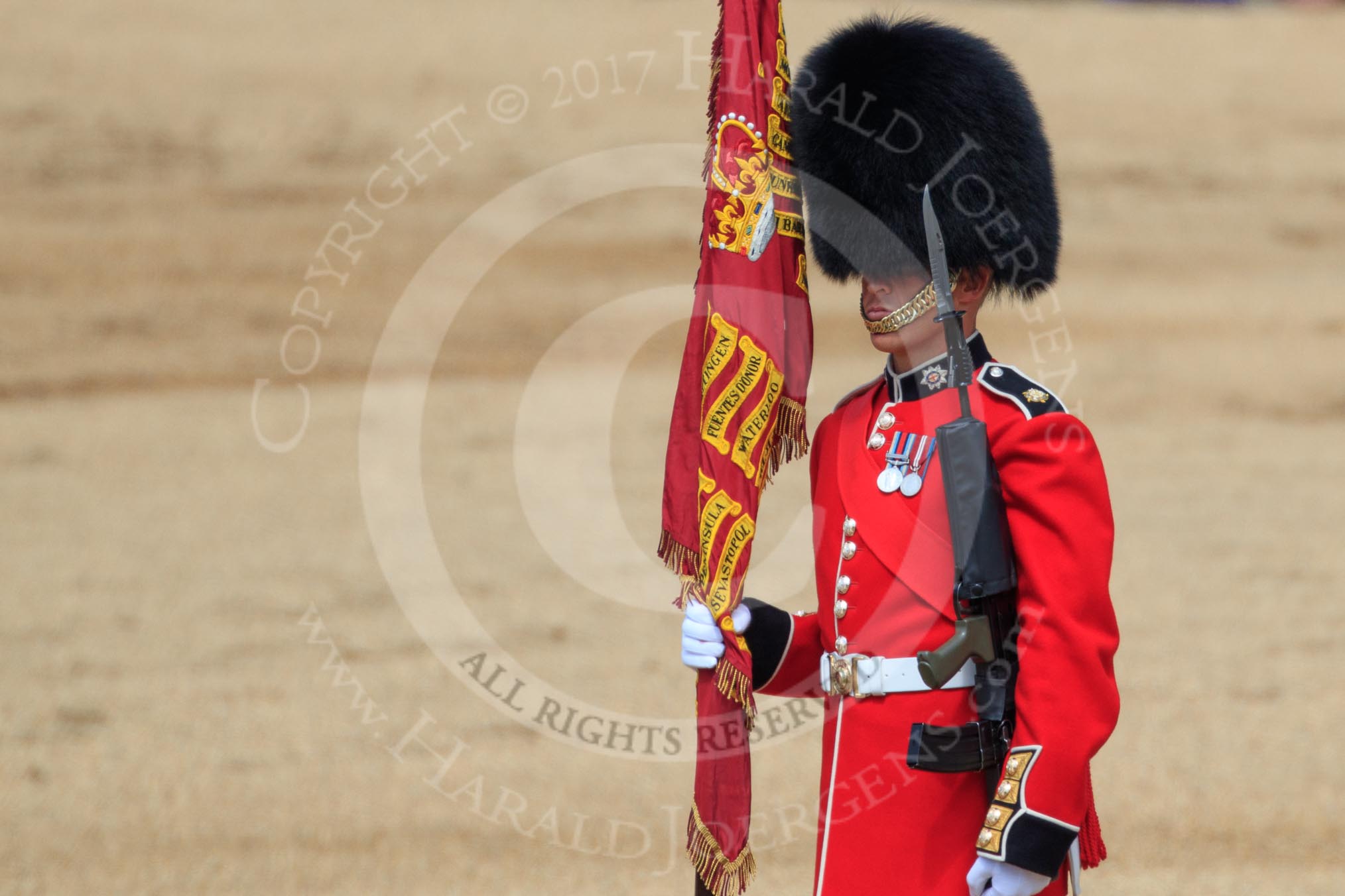 during Trooping the Colour {iptcyear4}, The Queen's Birthday Parade at Horse Guards Parade, Westminster, London, 9 June 2018, 11:19.