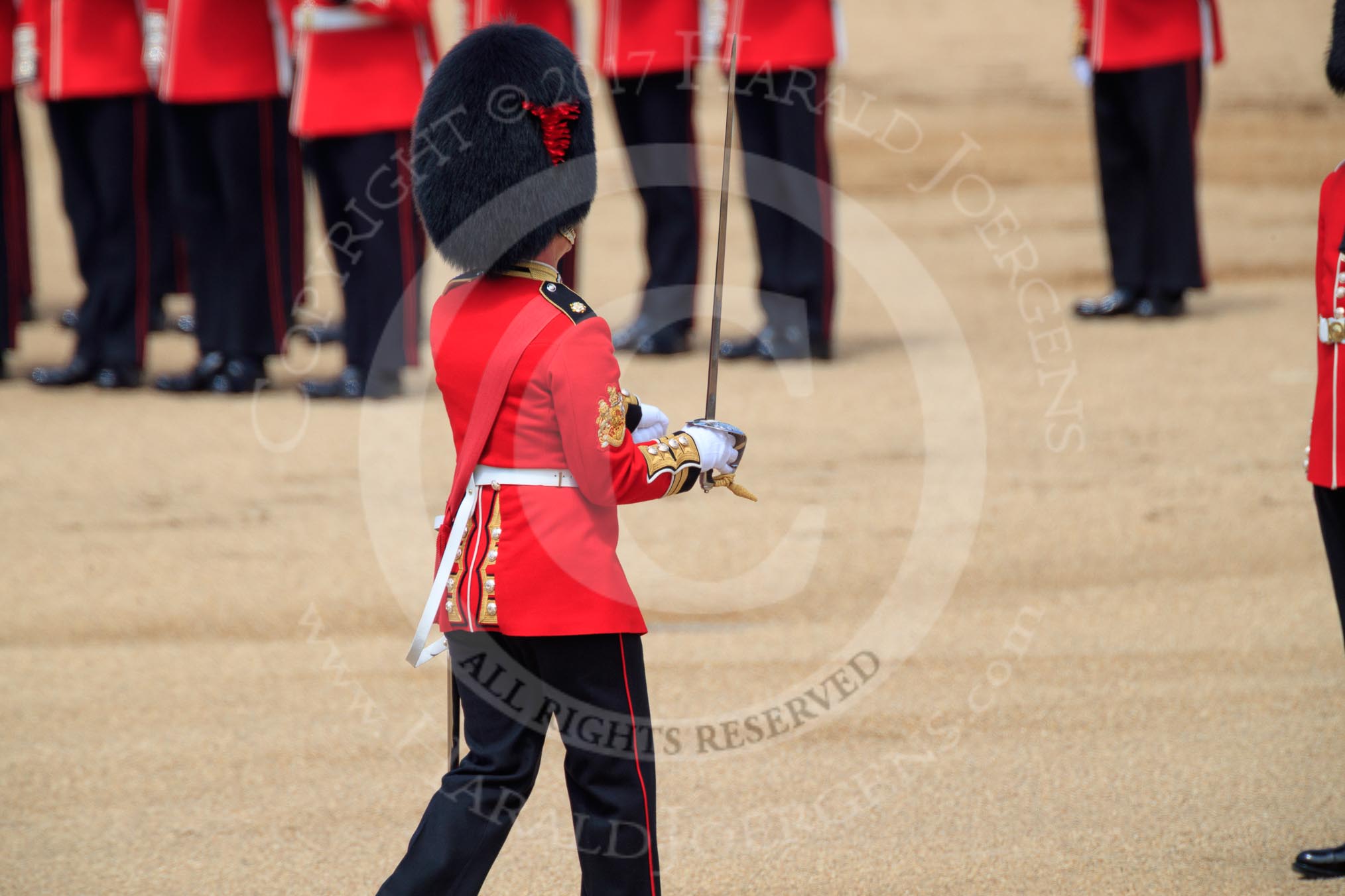 during Trooping the Colour {iptcyear4}, The Queen's Birthday Parade at Horse Guards Parade, Westminster, London, 9 June 2018, 11:20.