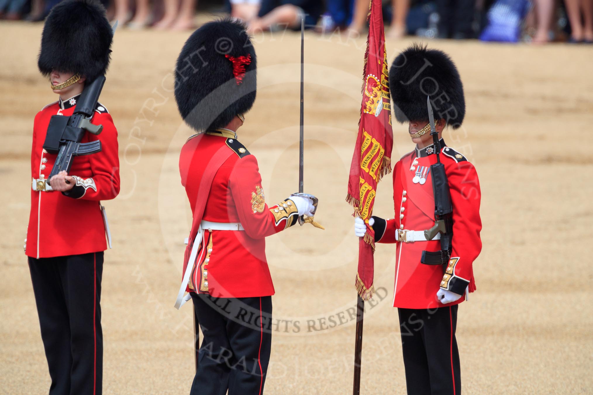 during Trooping the Colour {iptcyear4}, The Queen's Birthday Parade at Horse Guards Parade, Westminster, London, 9 June 2018, 11:20.