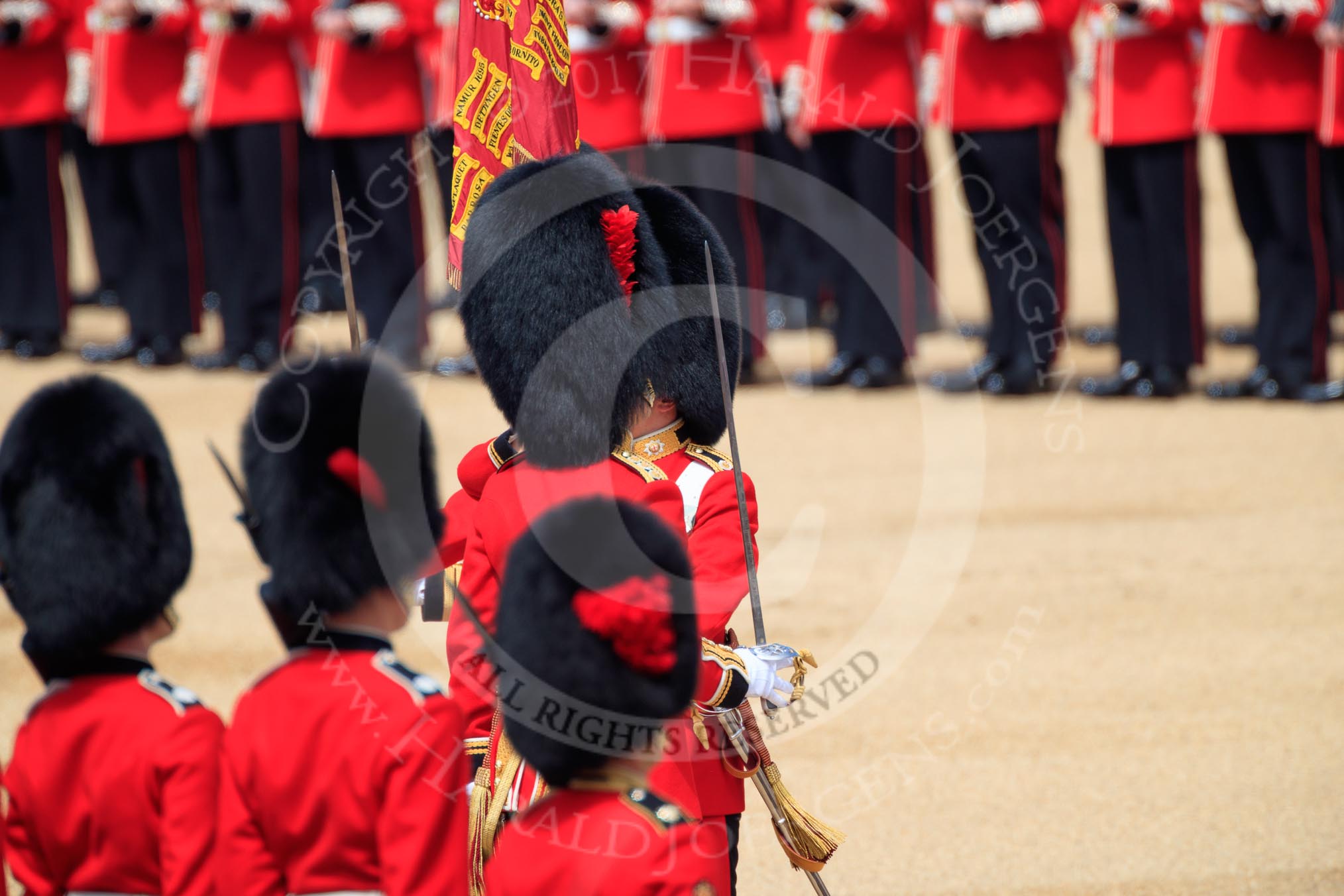 during Trooping the Colour {iptcyear4}, The Queen's Birthday Parade at Horse Guards Parade, Westminster, London, 9 June 2018, 11:22.