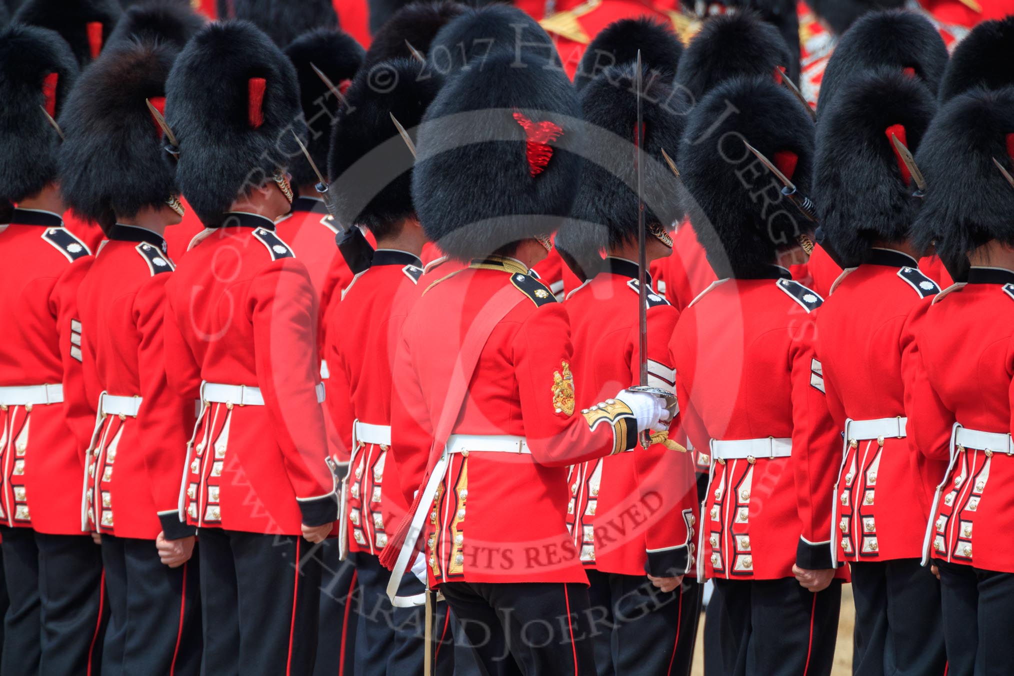 during Trooping the Colour {iptcyear4}, The Queen's Birthday Parade at Horse Guards Parade, Westminster, London, 9 June 2018, 11:22.