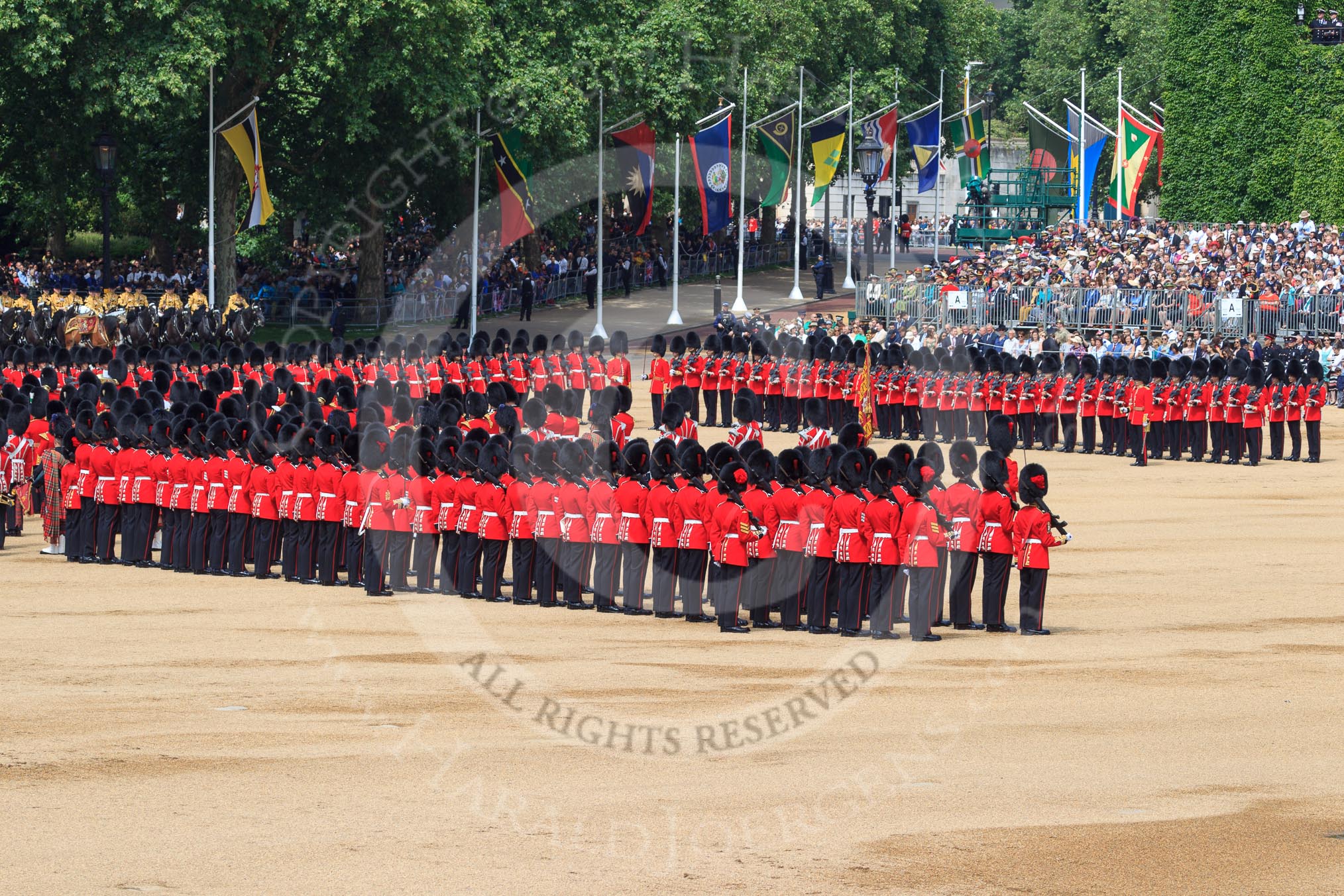 during Trooping the Colour {iptcyear4}, The Queen's Birthday Parade at Horse Guards Parade, Westminster, London, 9 June 2018, 11:22.
