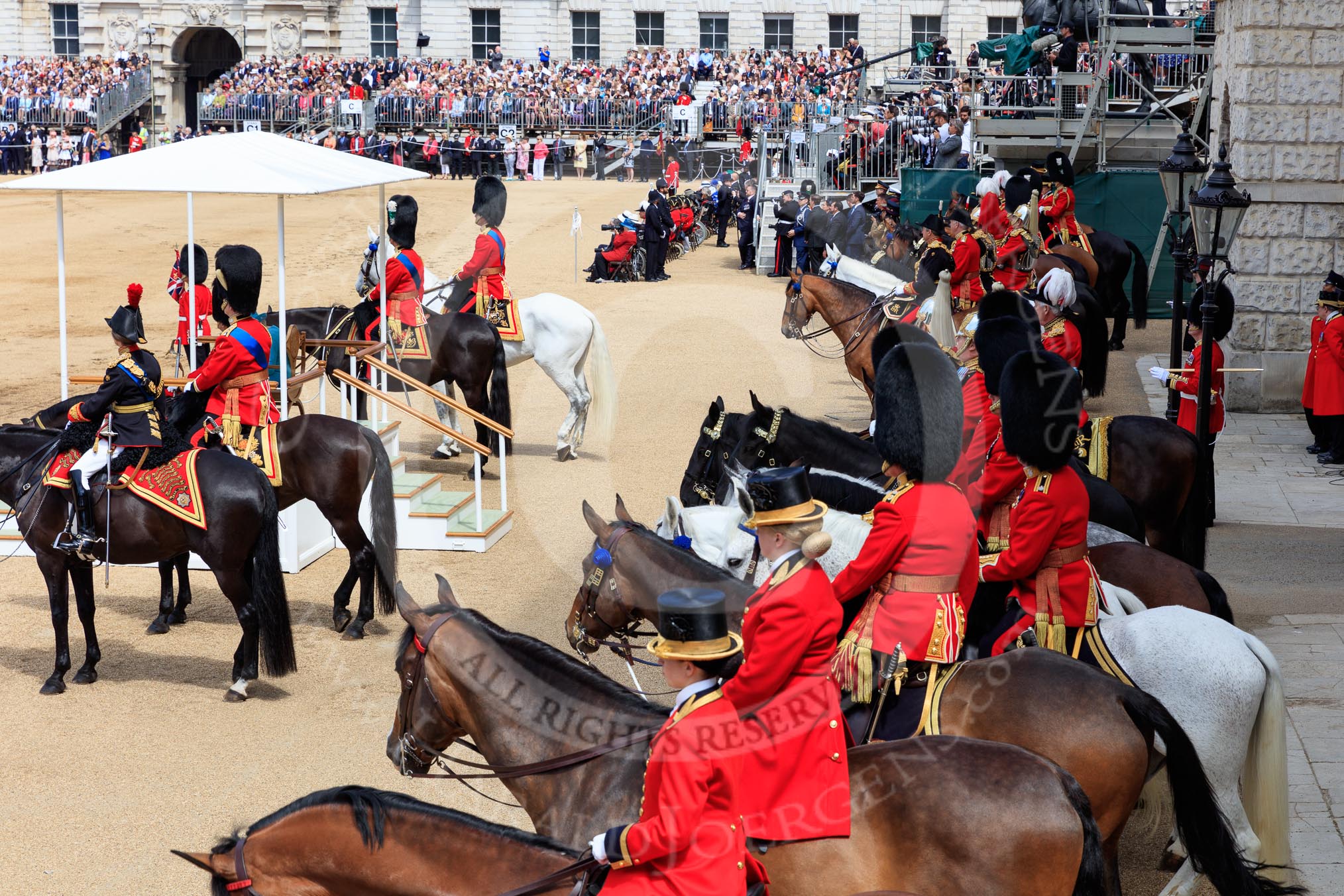 during Trooping the Colour {iptcyear4}, The Queen's Birthday Parade at Horse Guards Parade, Westminster, London, 9 June 2018, 11:23.