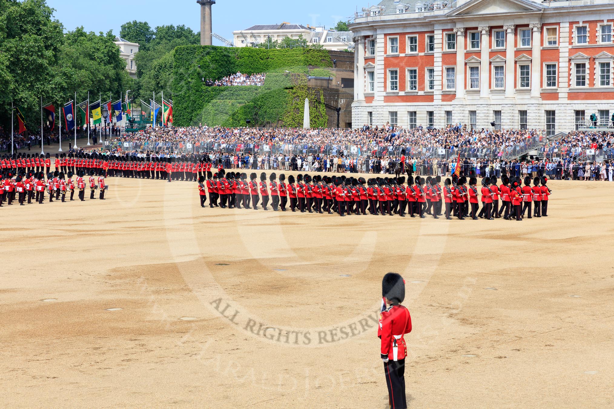 during Trooping the Colour {iptcyear4}, The Queen's Birthday Parade at Horse Guards Parade, Westminster, London, 9 June 2018, 11:23.