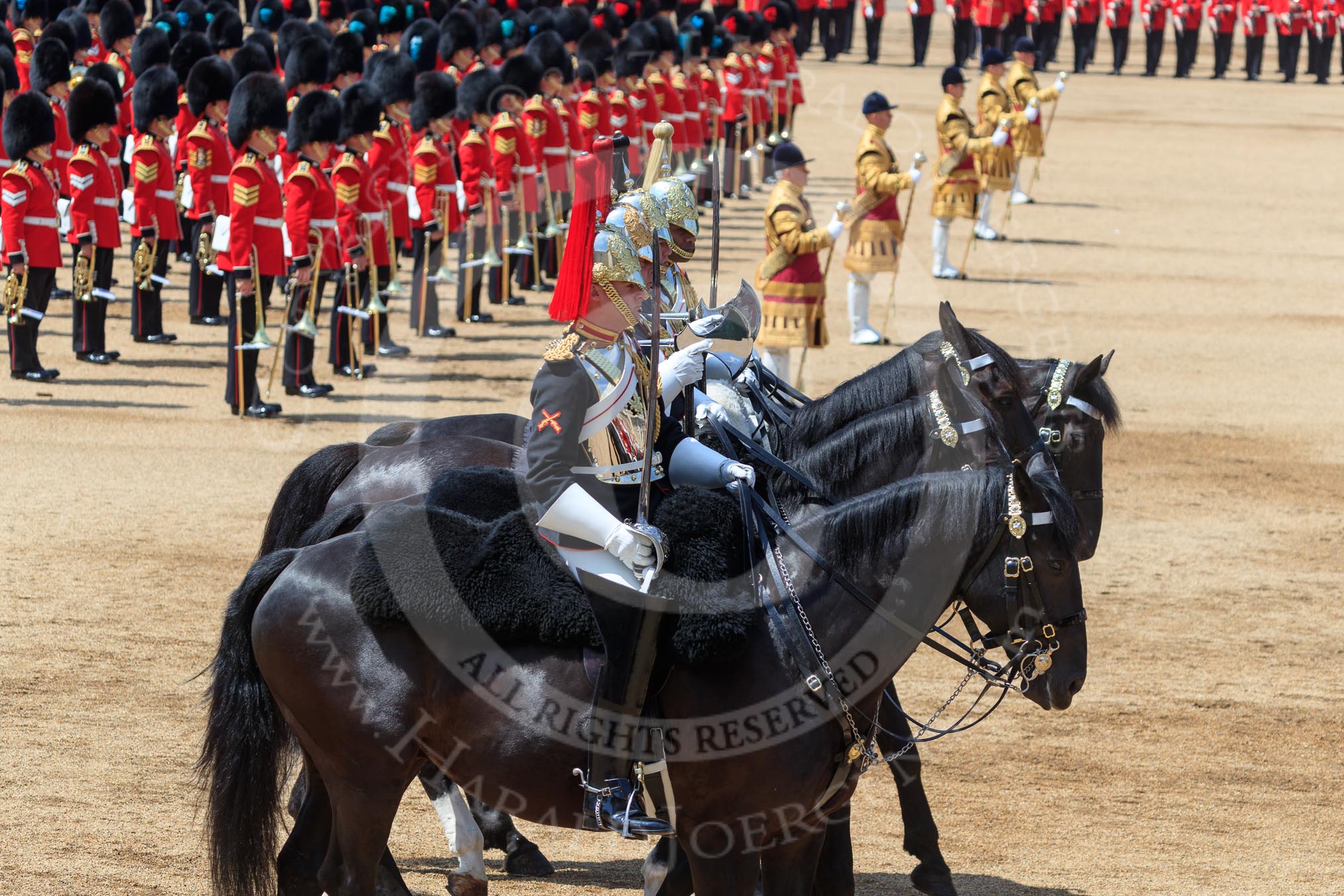 during Trooping the Colour {iptcyear4}, The Queen's Birthday Parade at Horse Guards Parade, Westminster, London, 9 June 2018, 11:59.