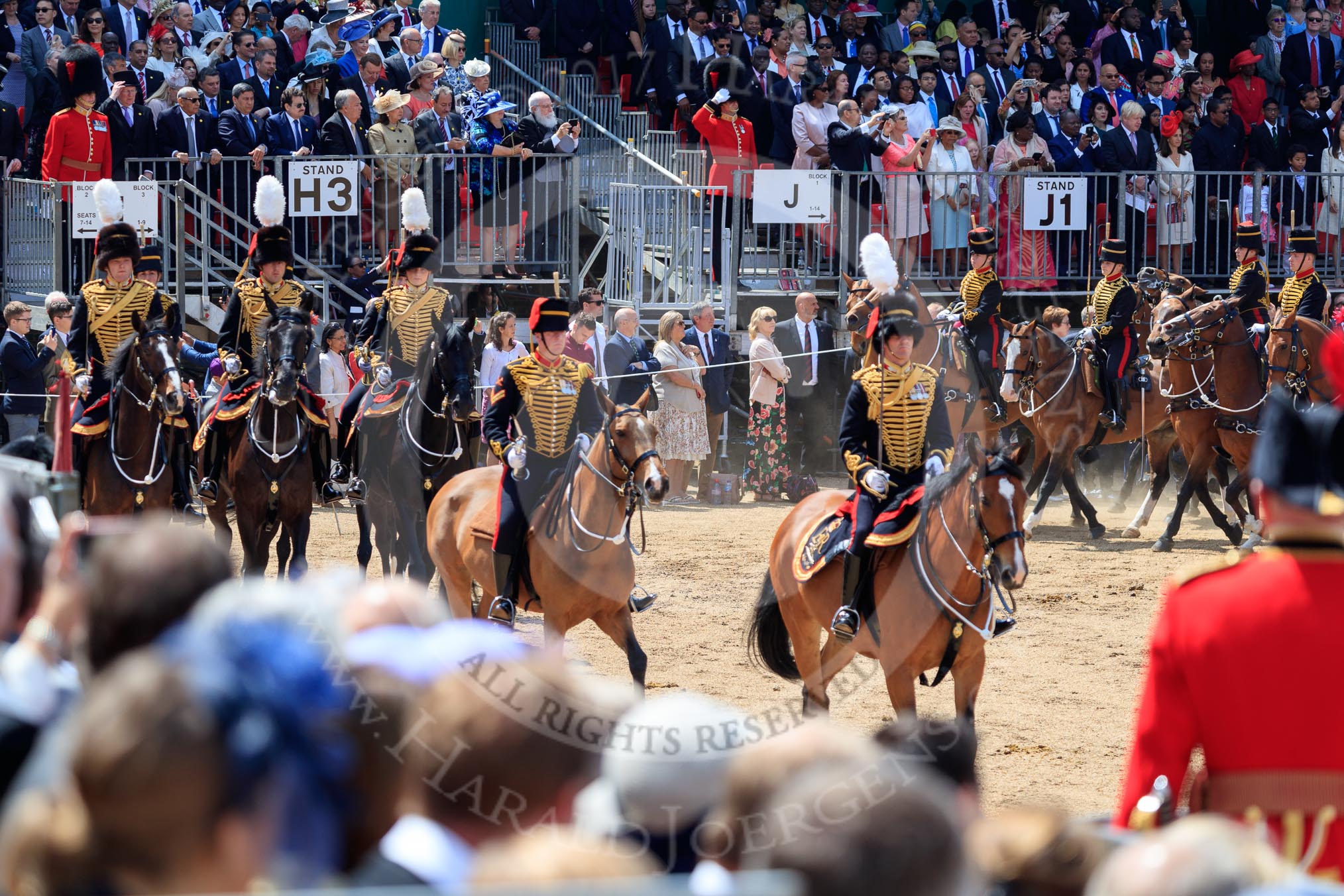 during Trooping the Colour {iptcyear4}, The Queen's Birthday Parade at Horse Guards Parade, Westminster, London, 9 June 2018, 12:01.