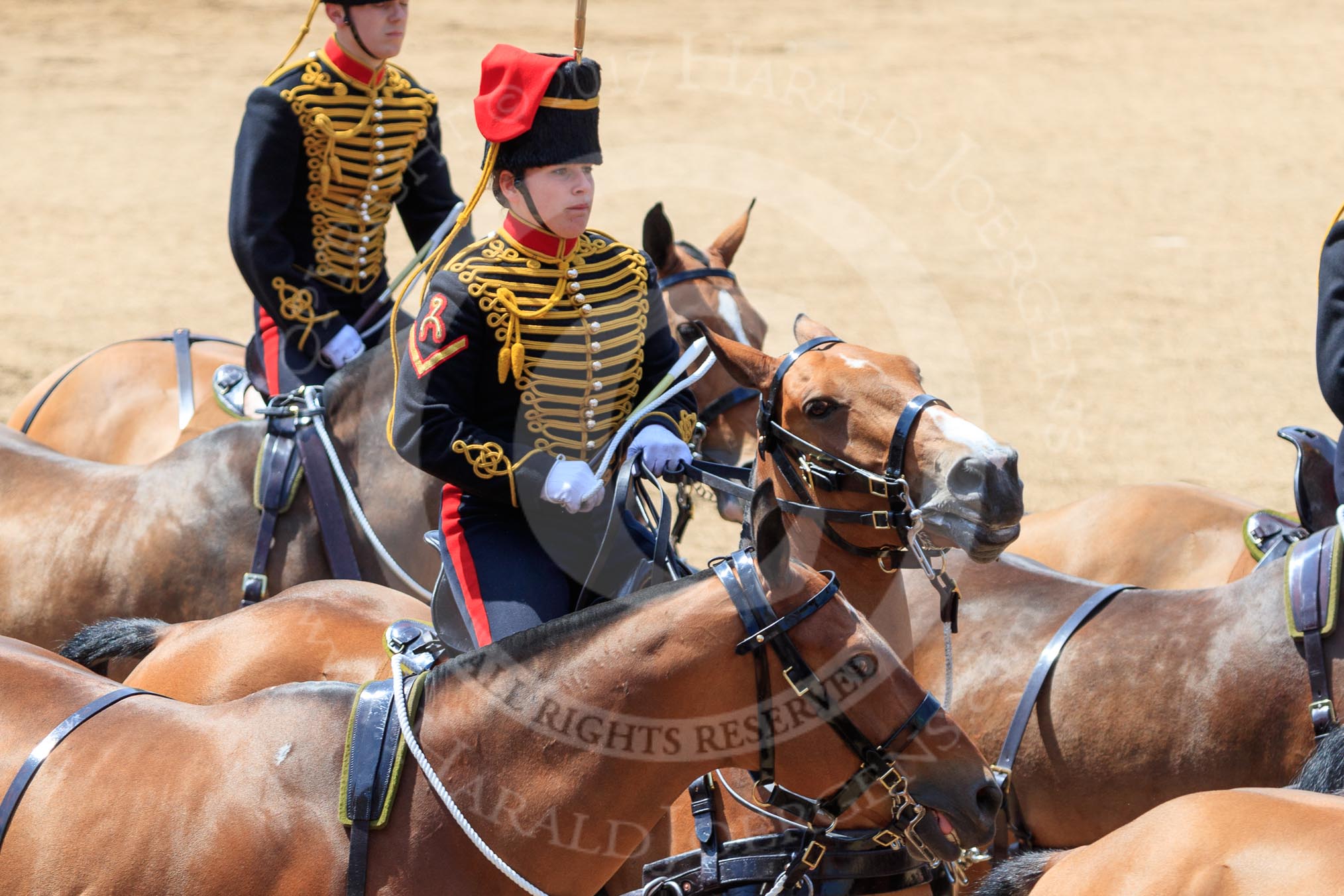 during Trooping the Colour {iptcyear4}, The Queen's Birthday Parade at Horse Guards Parade, Westminster, London, 9 June 2018, 12:02.