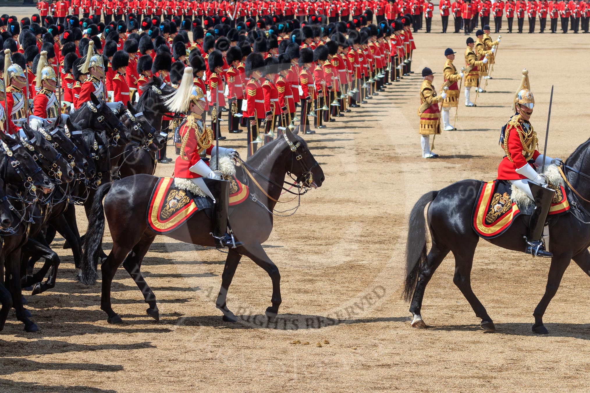 during Trooping the Colour {iptcyear4}, The Queen's Birthday Parade at Horse Guards Parade, Westminster, London, 9 June 2018, 12:03.
