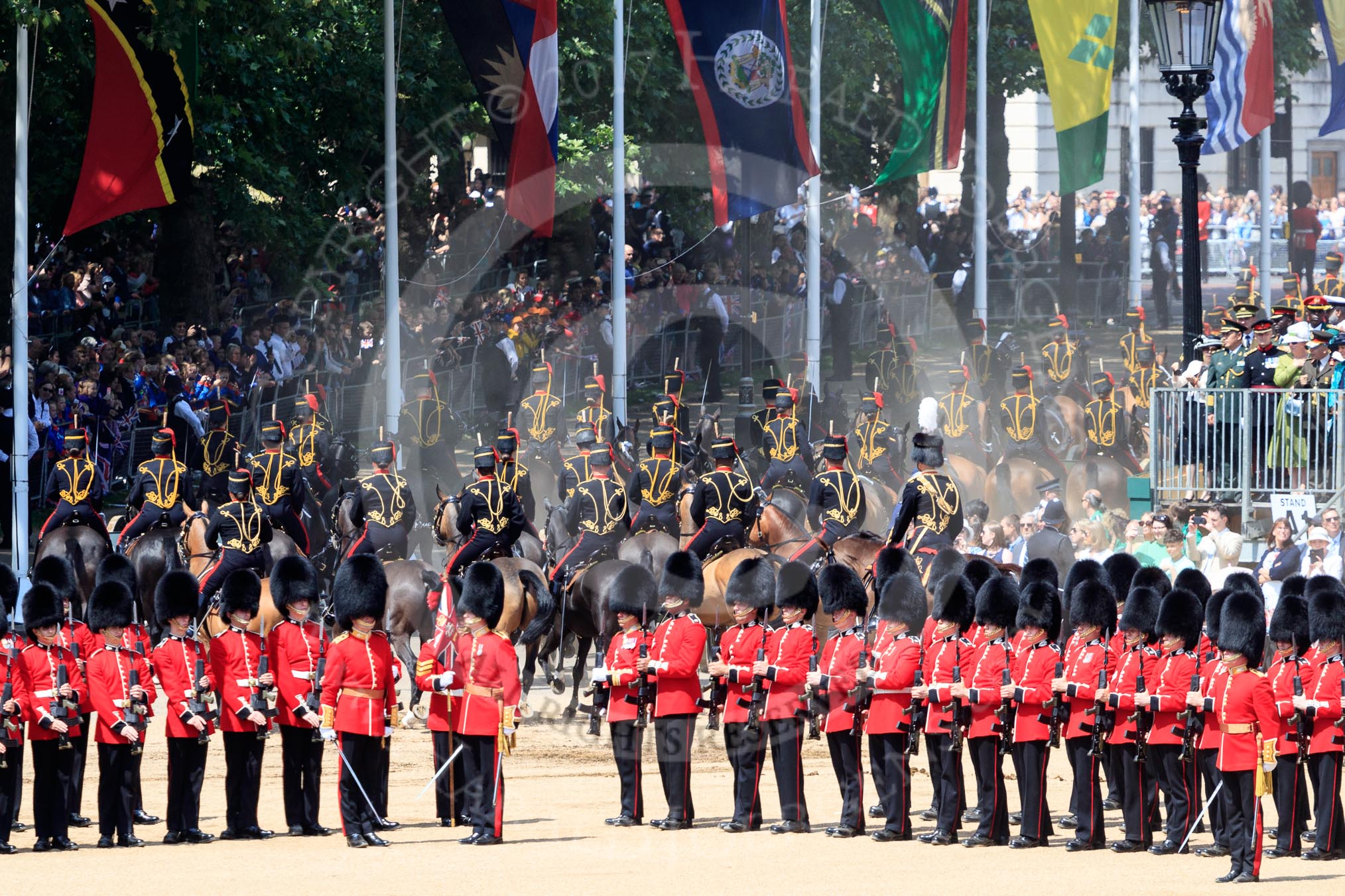 during Trooping the Colour {iptcyear4}, The Queen's Birthday Parade at Horse Guards Parade, Westminster, London, 9 June 2018, 12:03.