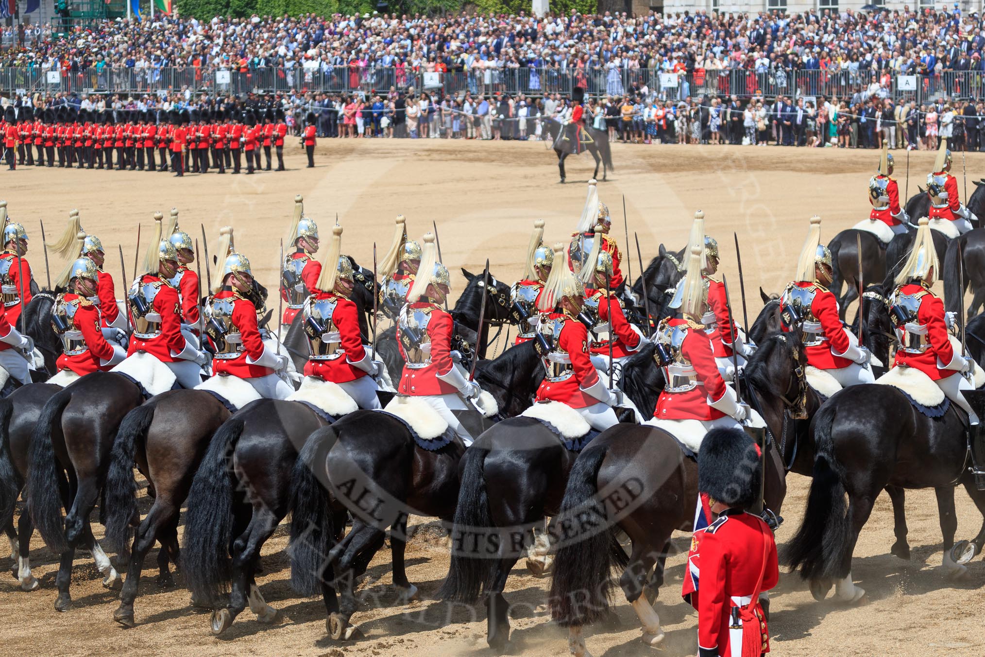 during Trooping the Colour {iptcyear4}, The Queen's Birthday Parade at Horse Guards Parade, Westminster, London, 9 June 2018, 12:03.