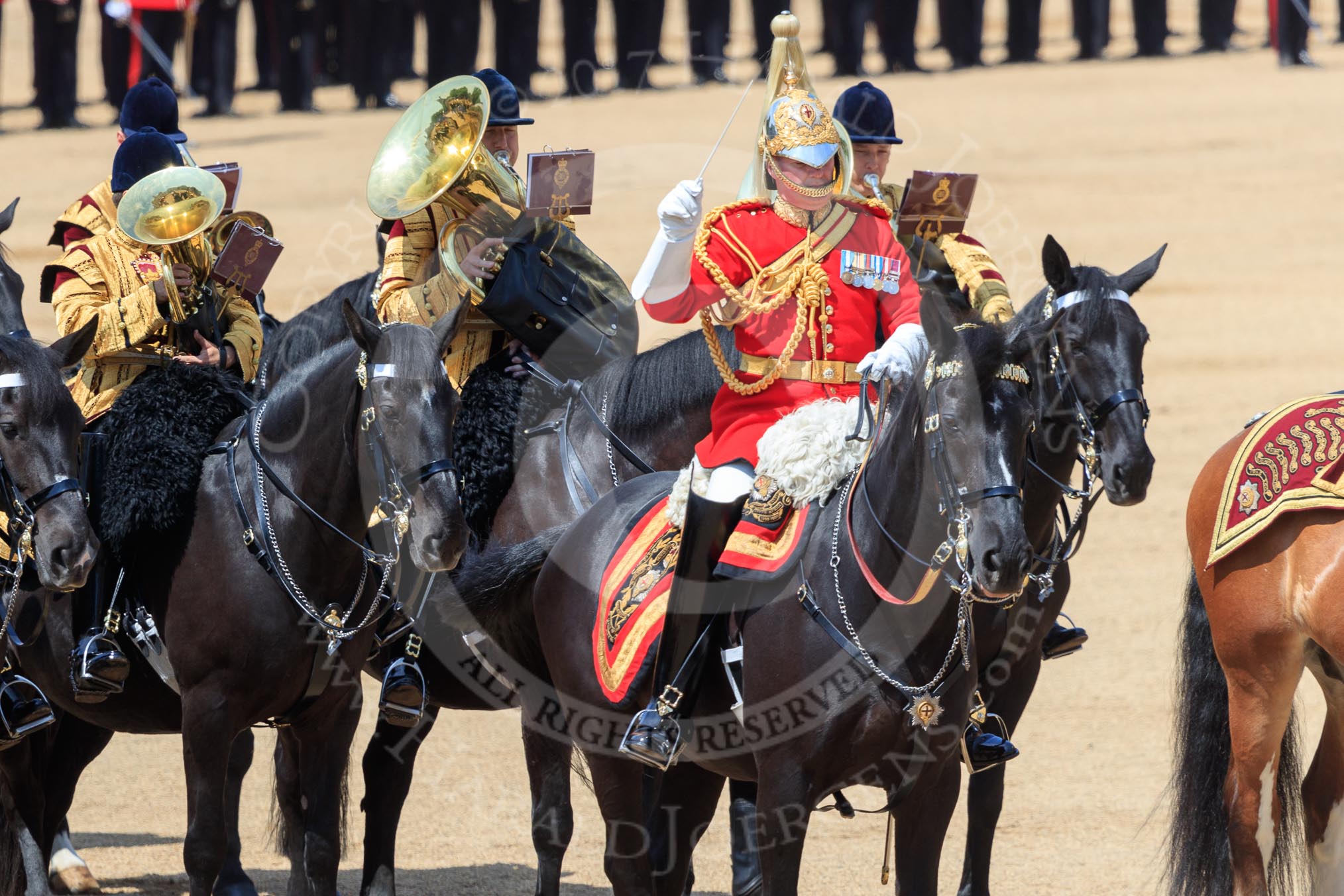 during Trooping the Colour {iptcyear4}, The Queen's Birthday Parade at Horse Guards Parade, Westminster, London, 9 June 2018, 12:03.