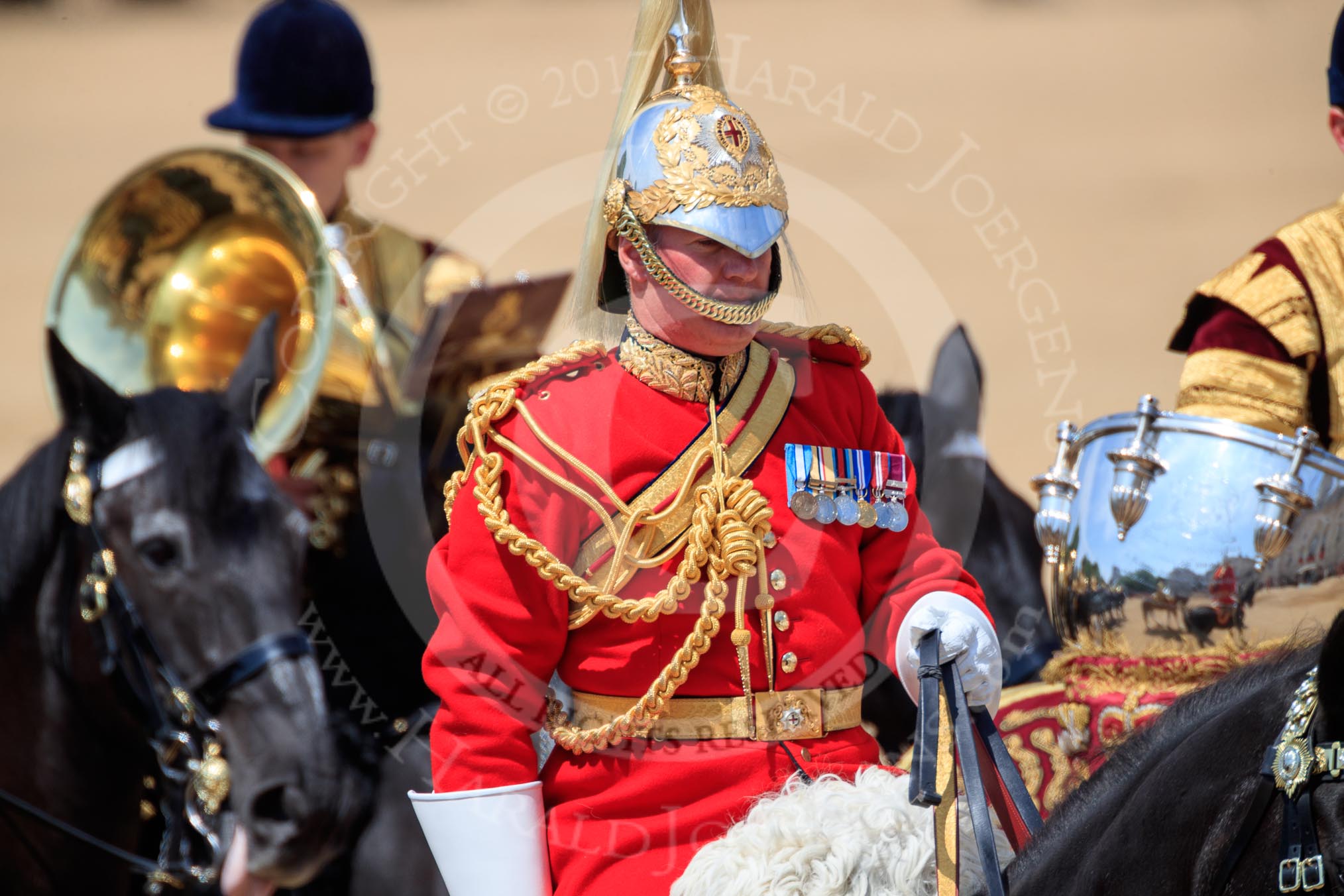 during Trooping the Colour {iptcyear4}, The Queen's Birthday Parade at Horse Guards Parade, Westminster, London, 9 June 2018, 12:04.