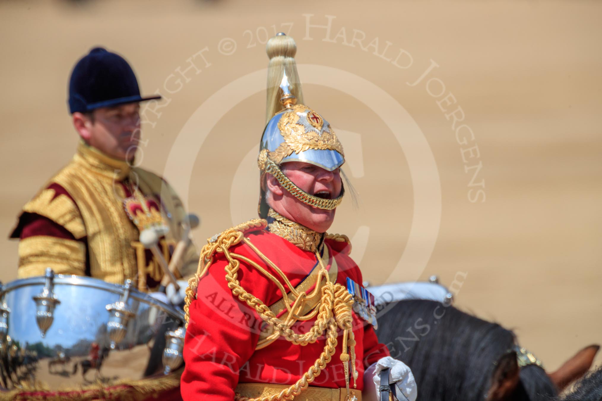 during Trooping the Colour {iptcyear4}, The Queen's Birthday Parade at Horse Guards Parade, Westminster, London, 9 June 2018, 12:04.