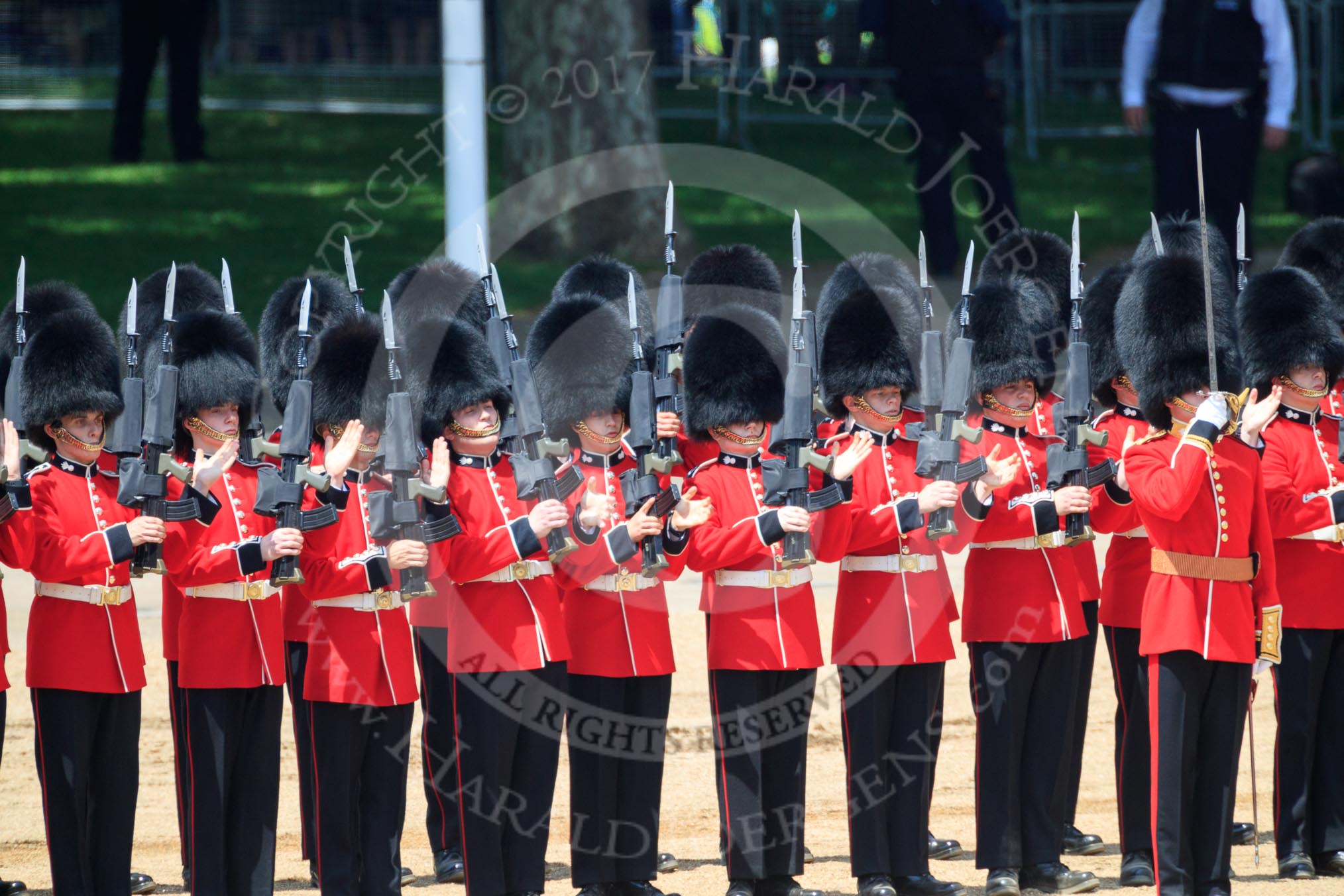 during Trooping the Colour {iptcyear4}, The Queen's Birthday Parade at Horse Guards Parade, Westminster, London, 9 June 2018, 12:06.