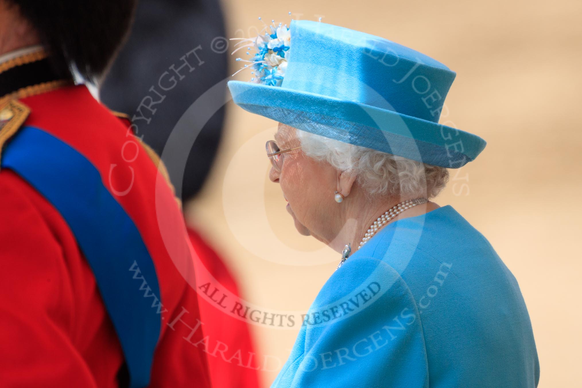 during Trooping the Colour {iptcyear4}, The Queen's Birthday Parade at Horse Guards Parade, Westminster, London, 9 June 2018, 12:06.