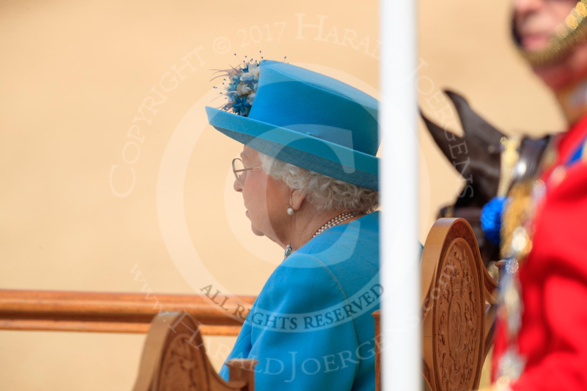 during Trooping the Colour {iptcyear4}, The Queen's Birthday Parade at Horse Guards Parade, Westminster, London, 9 June 2018, 12:11.
