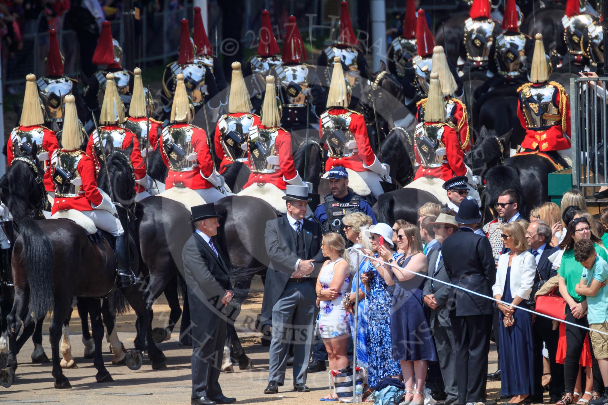 during Trooping the Colour {iptcyear4}, The Queen's Birthday Parade at Horse Guards Parade, Westminster, London, 9 June 2018, 12:11.