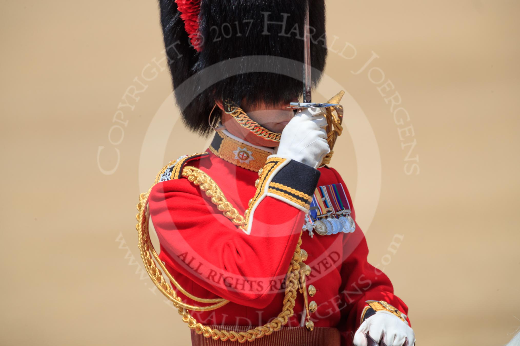 during Trooping the Colour {iptcyear4}, The Queen's Birthday Parade at Horse Guards Parade, Westminster, London, 9 June 2018, 12:12.