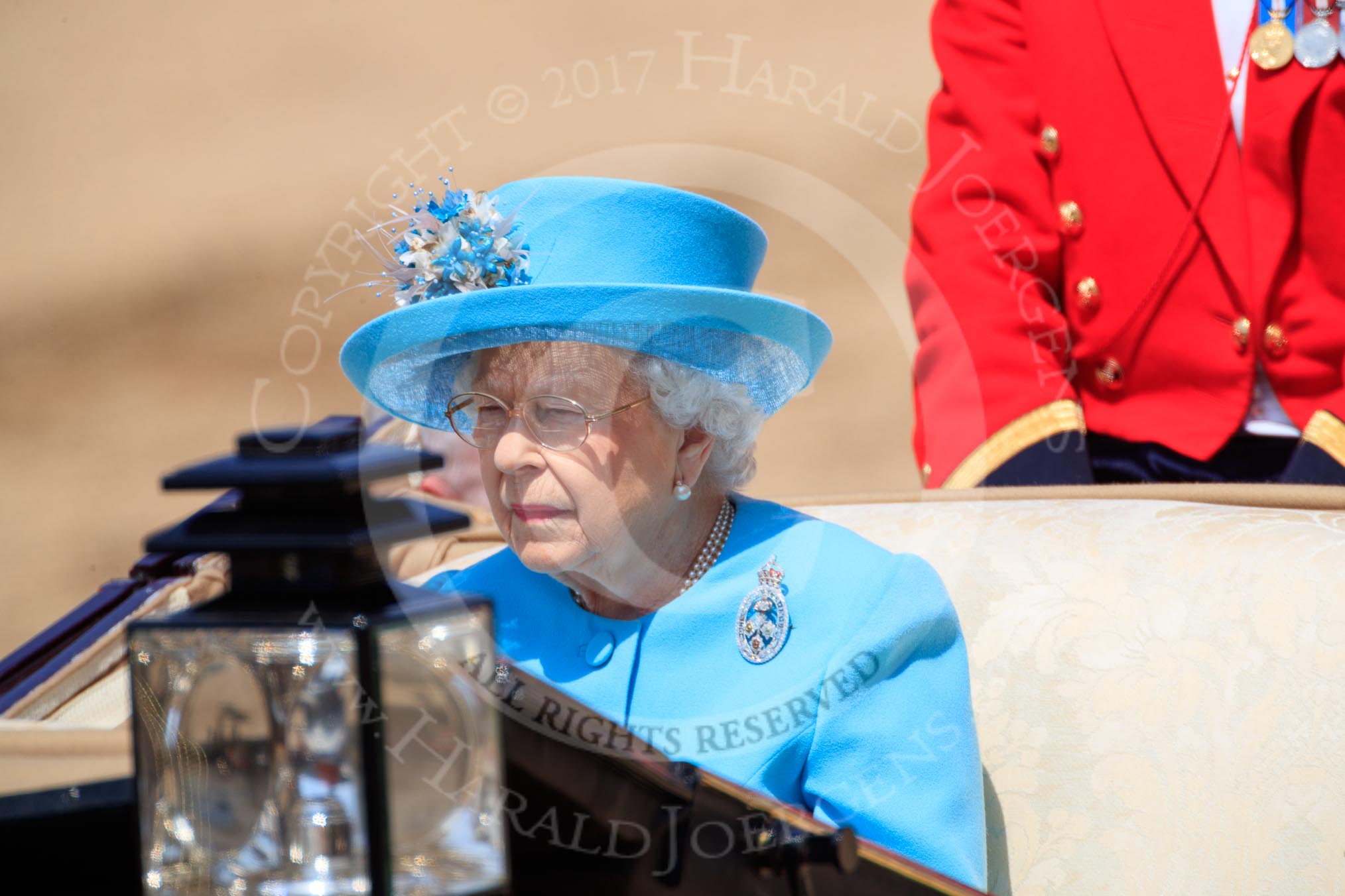 during Trooping the Colour {iptcyear4}, The Queen's Birthday Parade at Horse Guards Parade, Westminster, London, 9 June 2018, 12:15.
